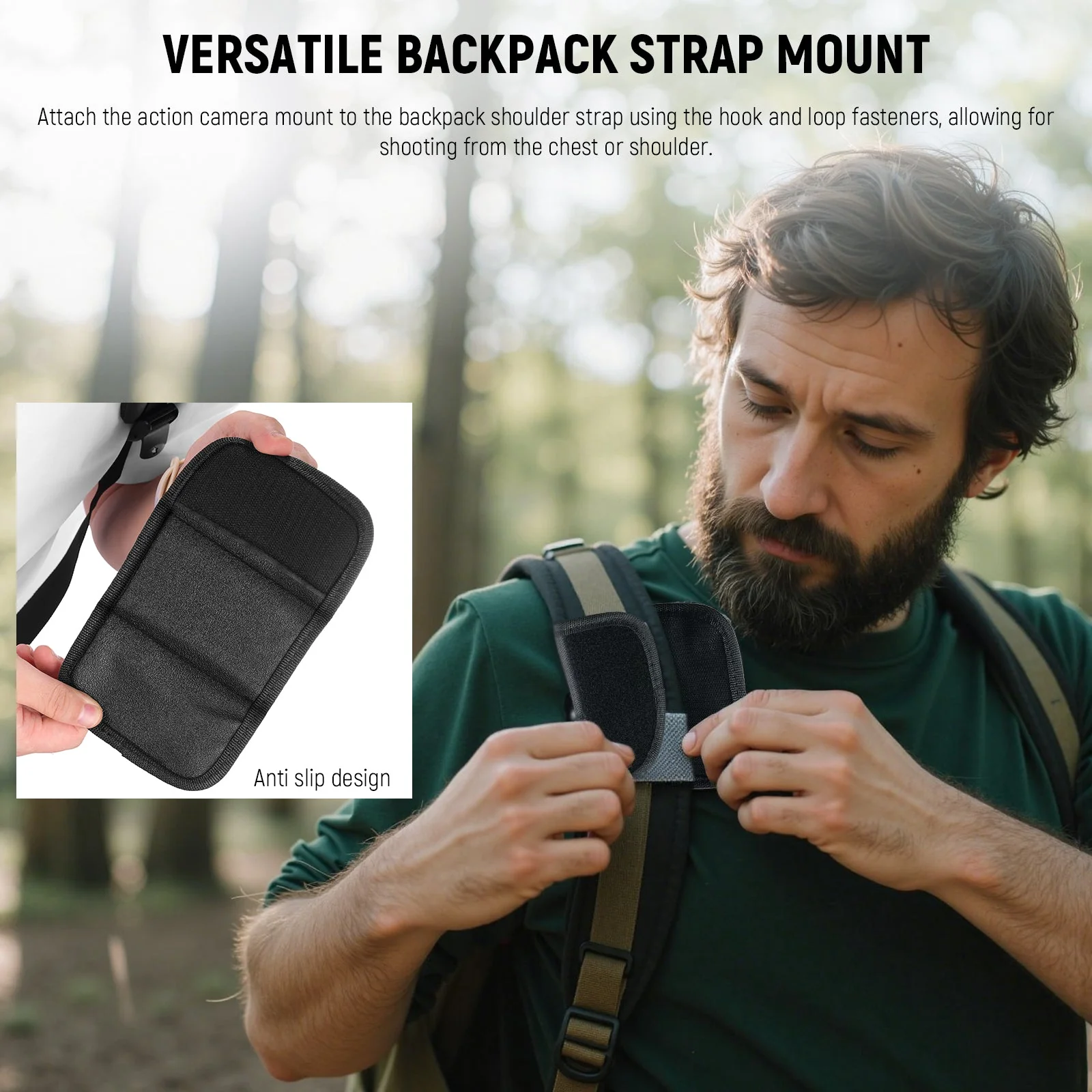 NEEWER GP63 Backpack Strap Mount For Action Cameras - Image 5