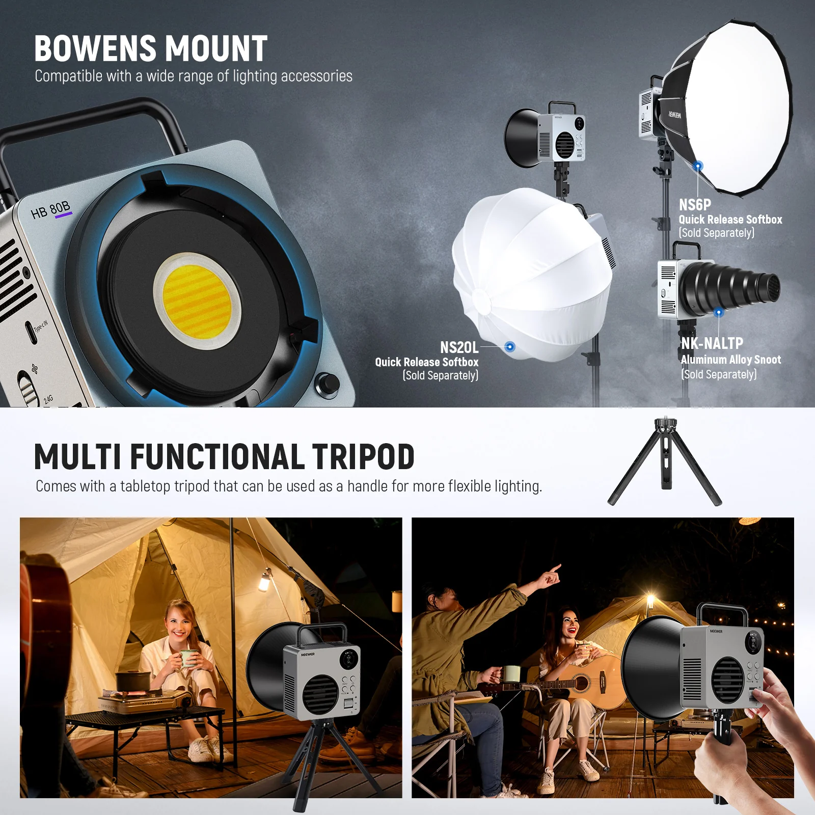 NEEWER HB80B 80W Bi-Color Mini COB LED Video Light - Image 15