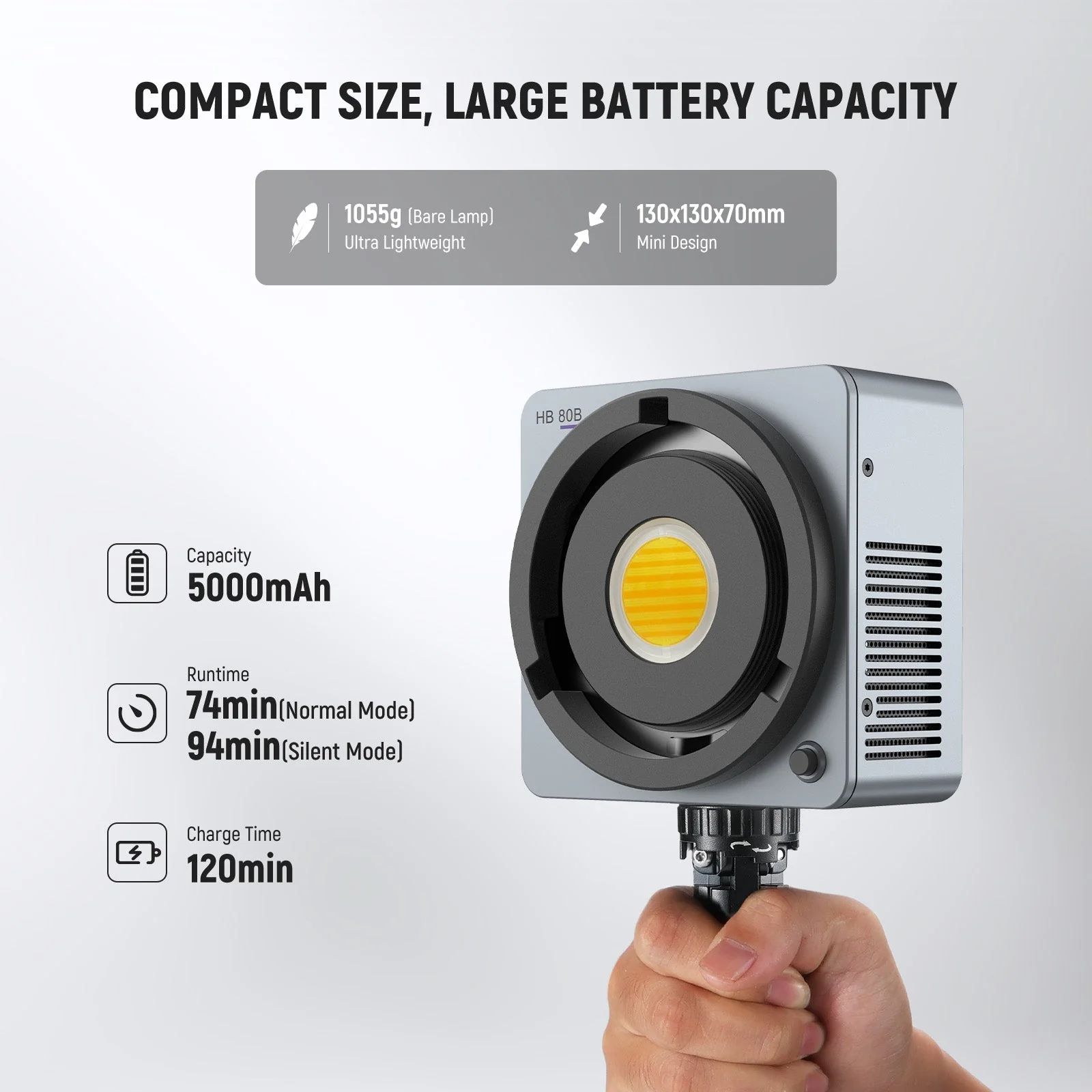 NEEWER HB80B 80W Bi-Color Mini COB LED Video Light - Image 5