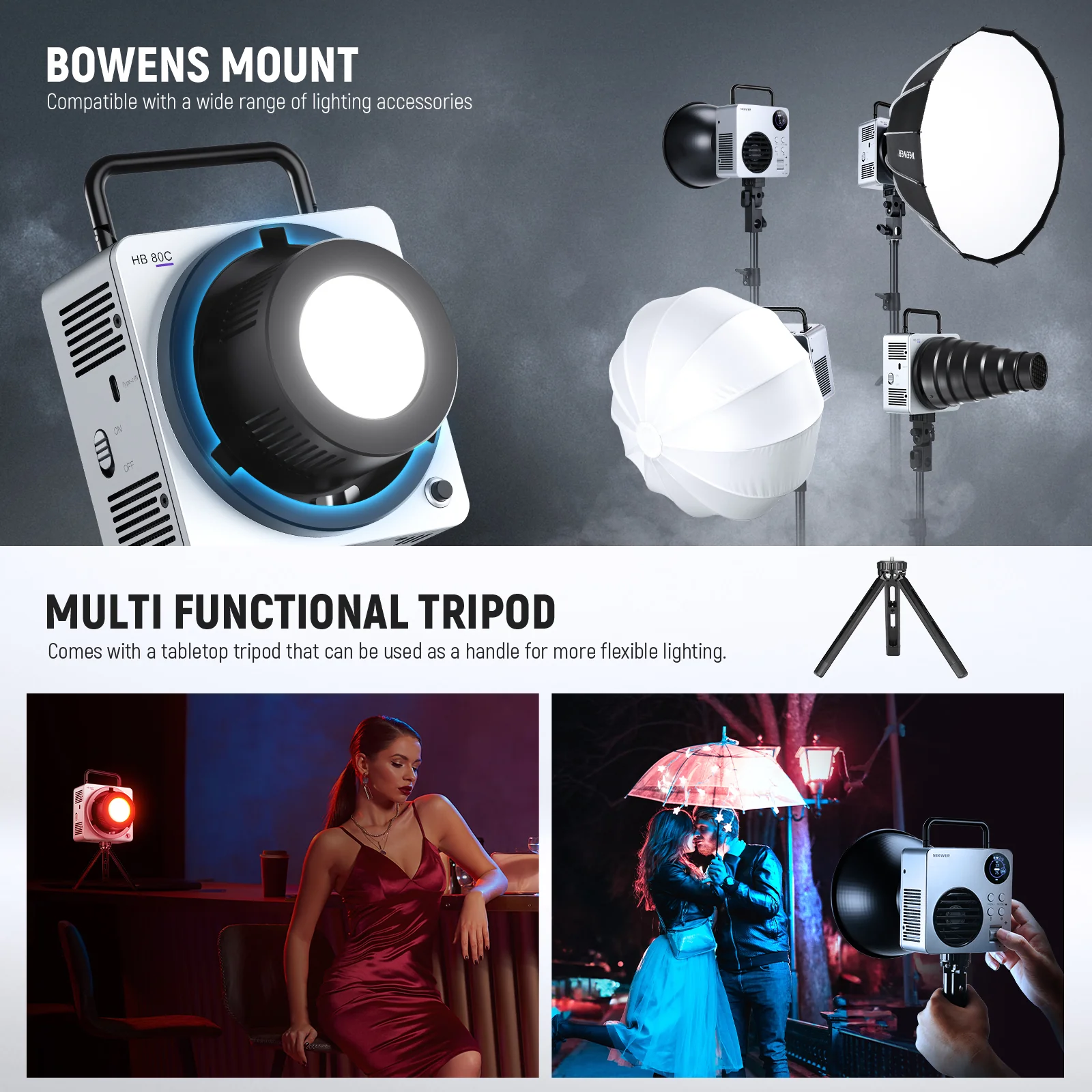 NEEWER HB80C 80W RGBWW Mini COB LED Video Light - Image 14