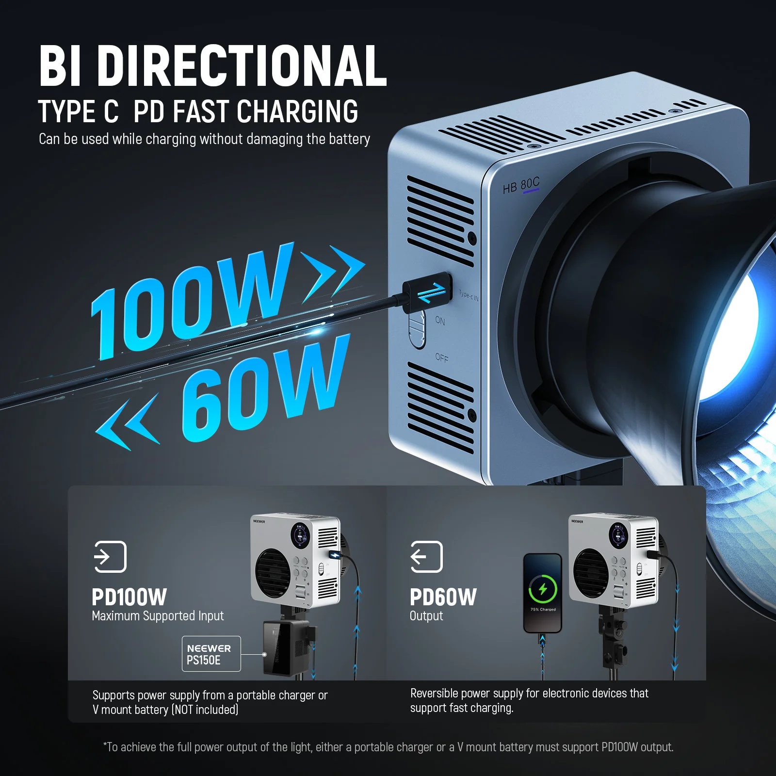 NEEWER HB80C 80W RGBWW Mini COB LED Video Light - Image 4