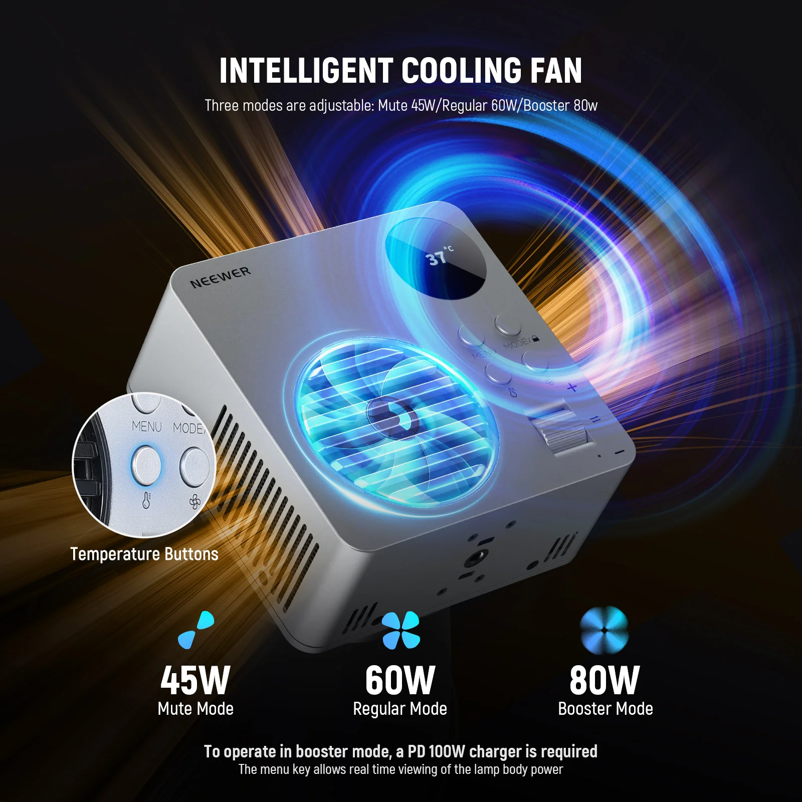 NEEWER HB80C 80W RGBWW Mini COB LED Video Light - Image 5
