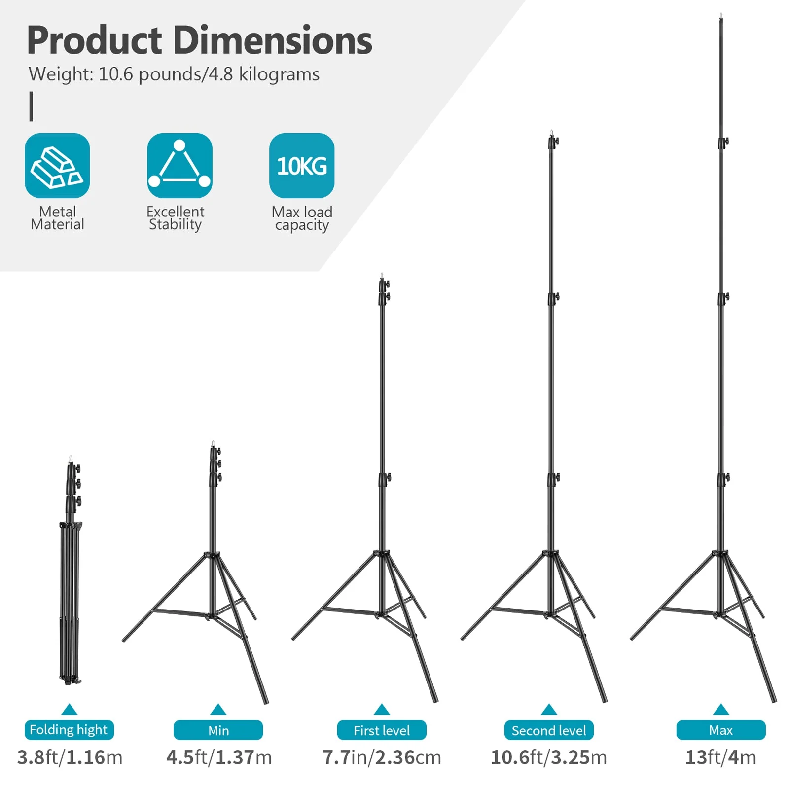 NEEWER ST-400SP 4m Heavy Duty Aluminum Photography Light Stand - Image 2