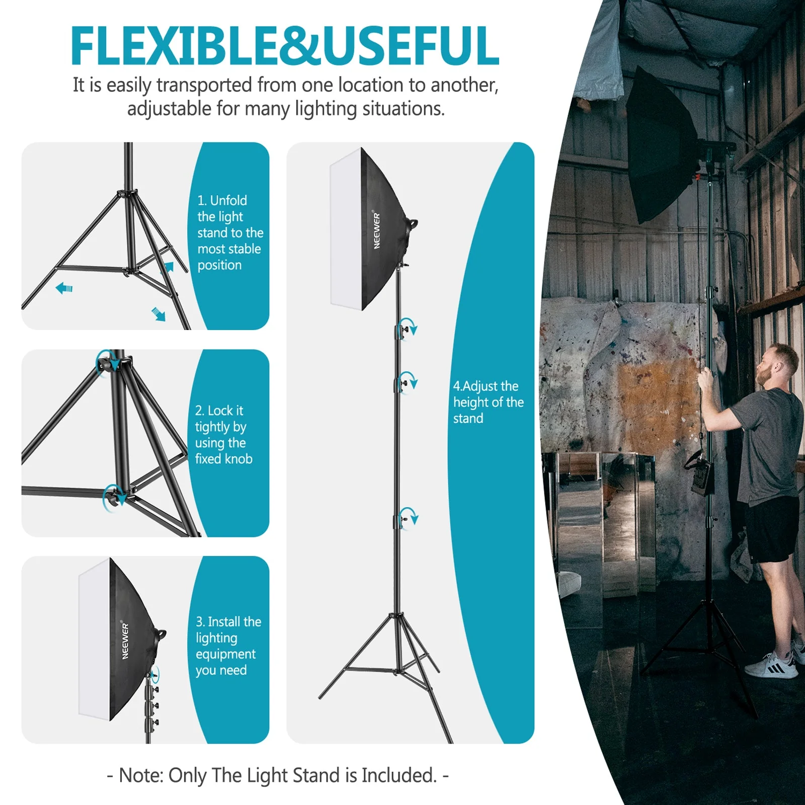 NEEWER ST-400SP 4m Heavy Duty Aluminum Photography Light Stand - Image 6