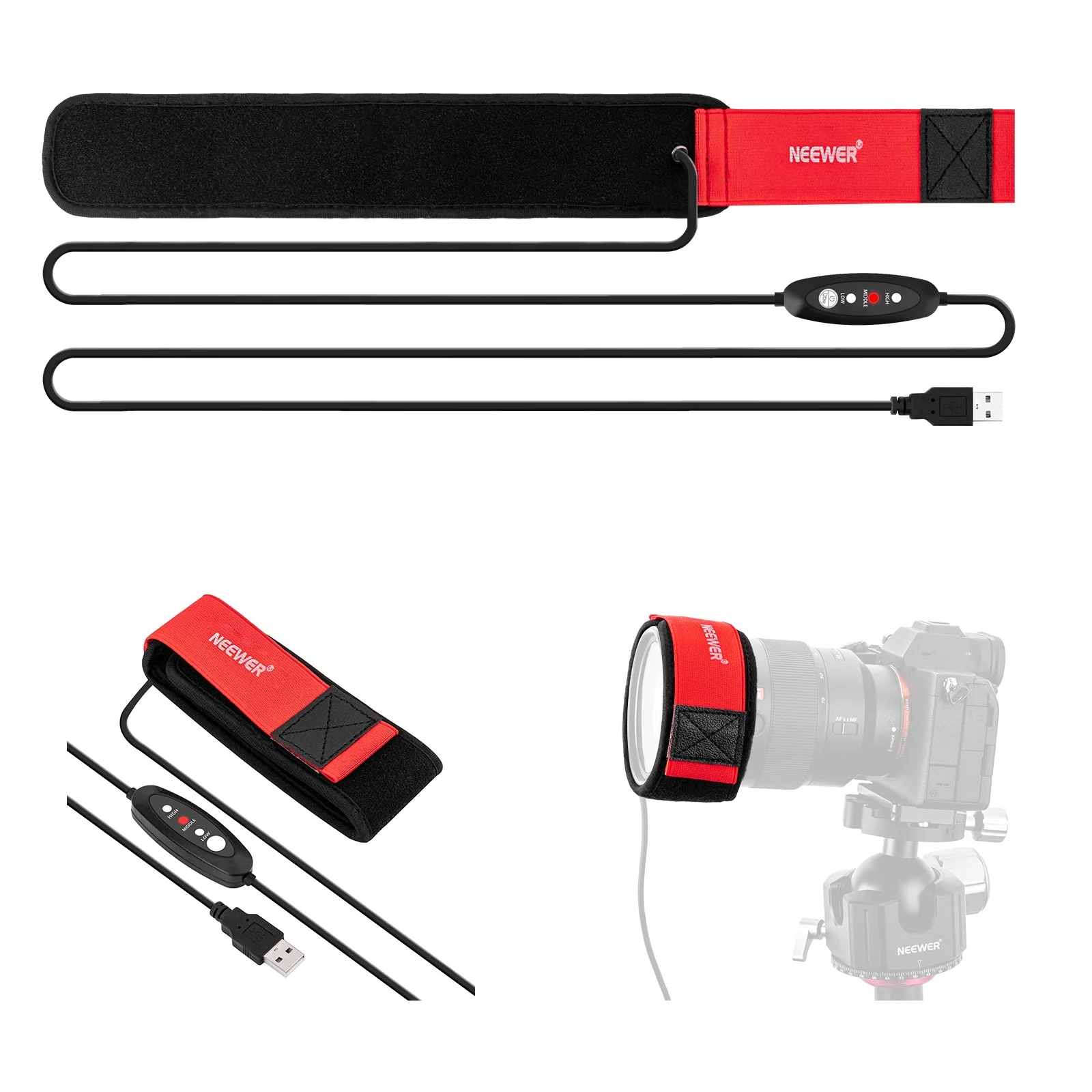 NEEWER HW-17B 400/500/600mm USB Lens Heater Warmer