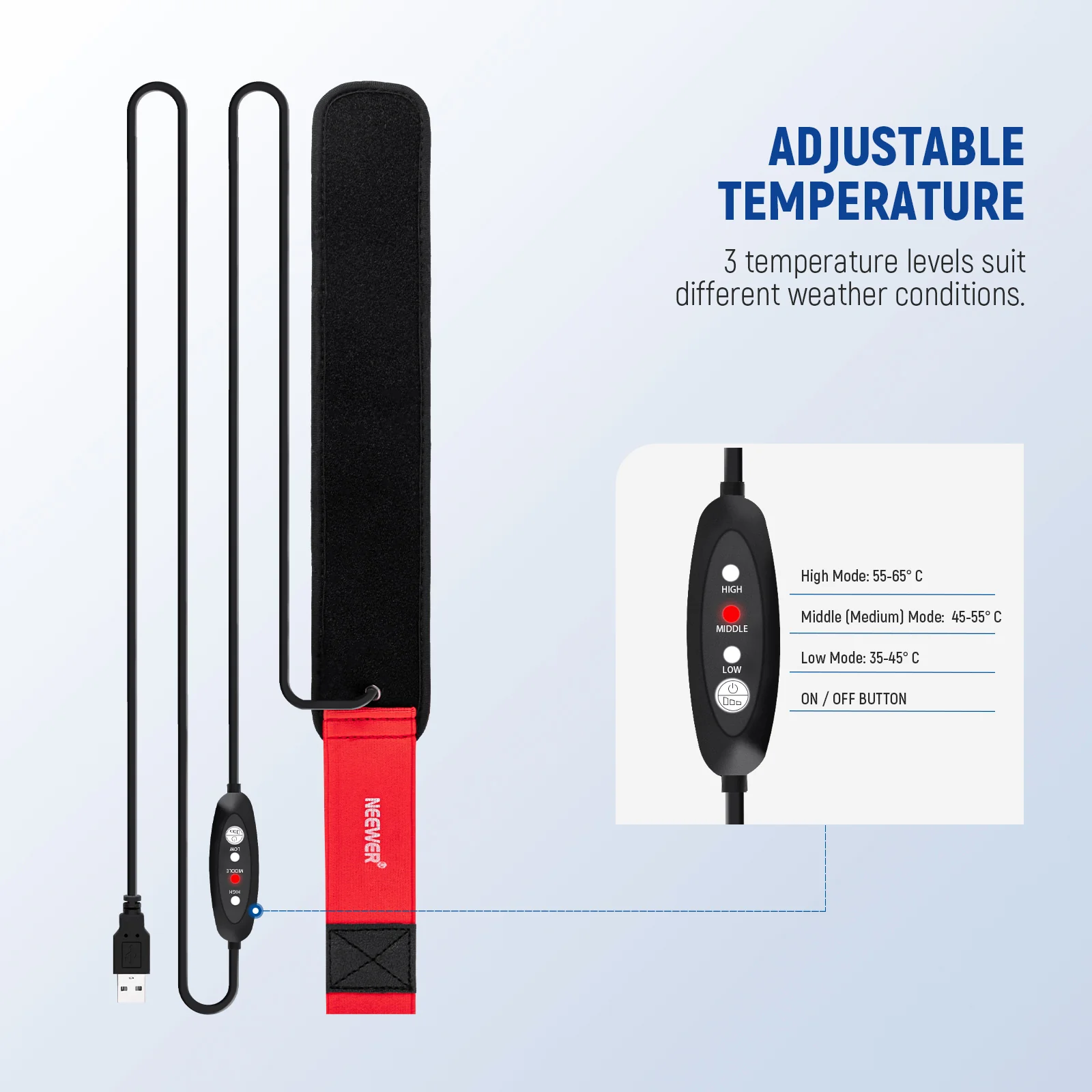 NEEWER HW-17B 400/500/600mm USB Lens Heater Warmer - Image 12