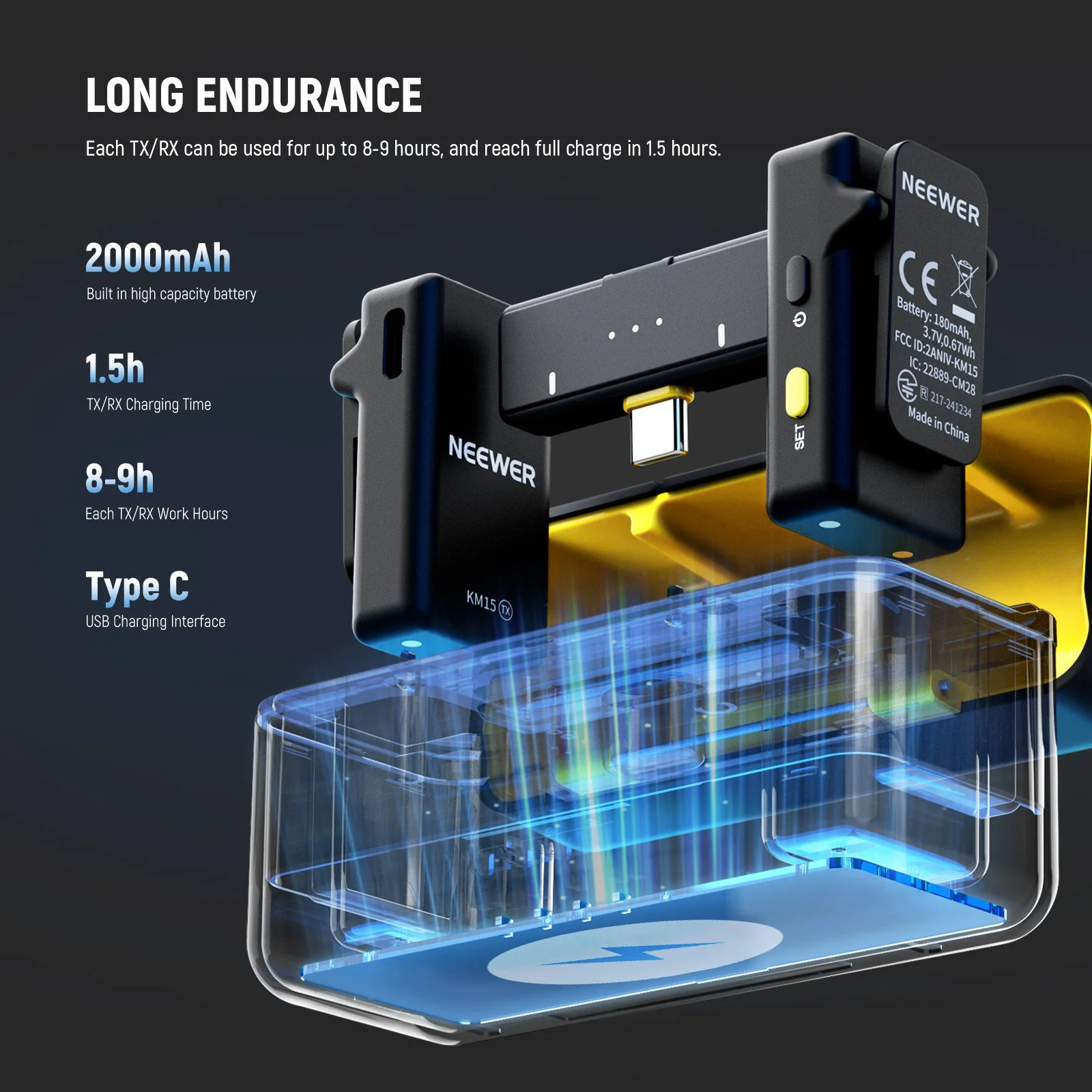 NEEWER KM15 Wireless Microphone Kit For Type C Phone - Image 5