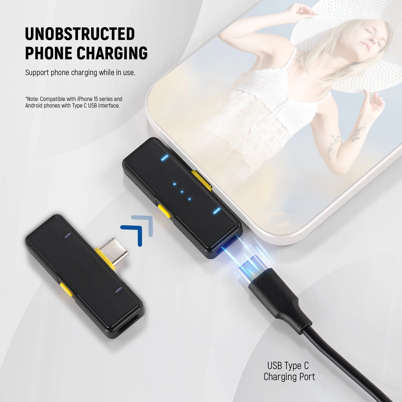 NEEWER KM15 Wireless Microphone Kit For Type C Phone - Image 6