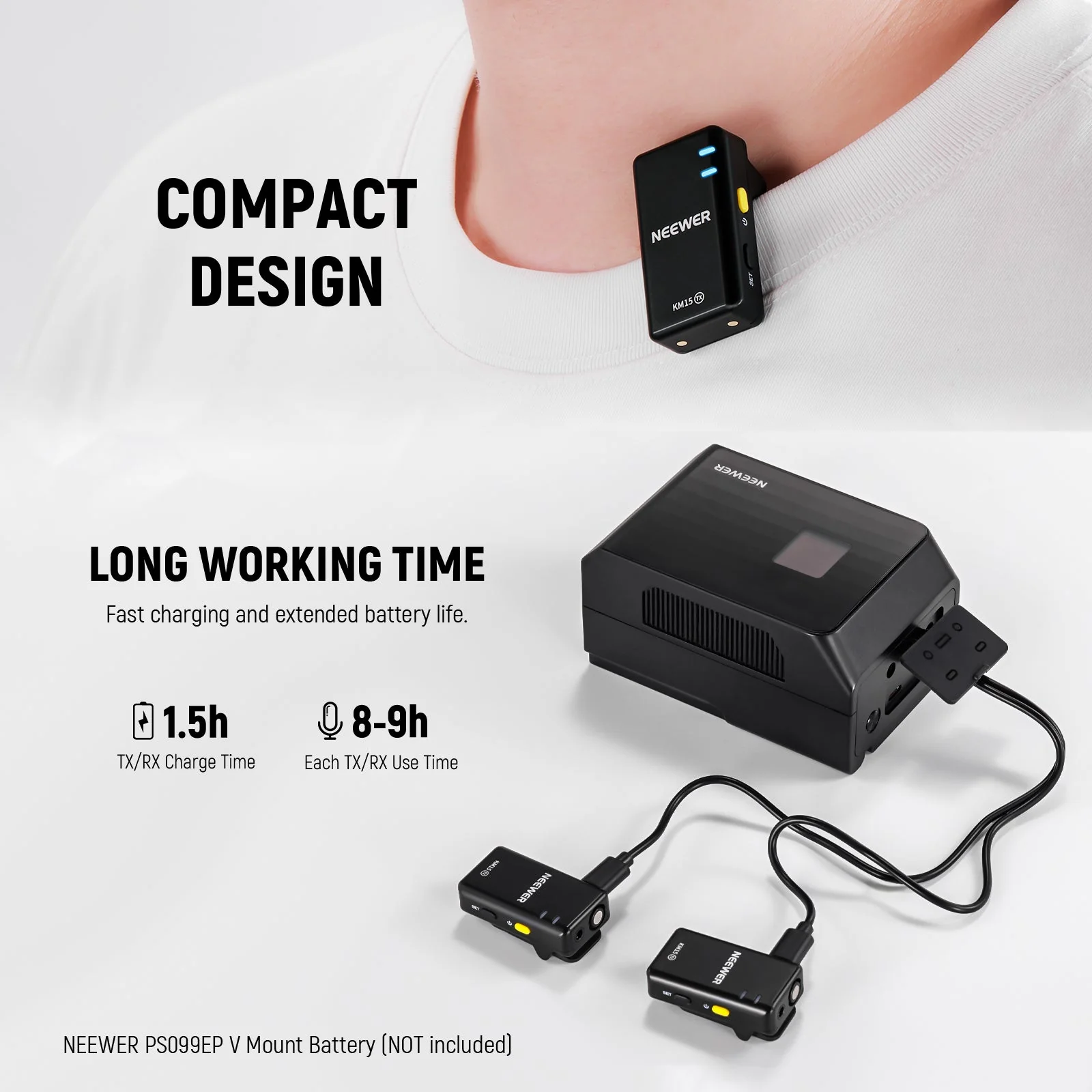 NEEWER KM15 Wireless Microphone Set for Phone with Type C Interface - Image 5