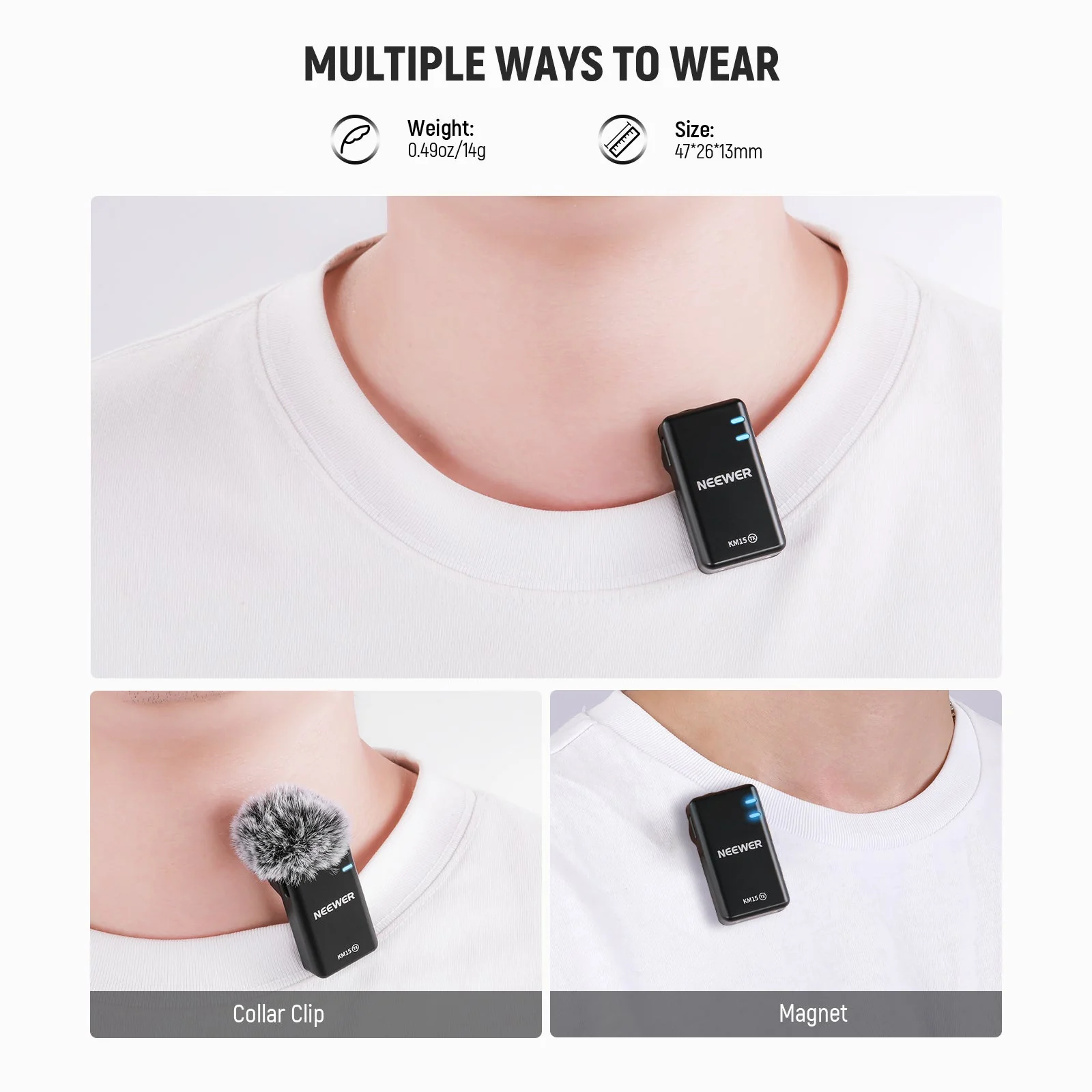 NEEWER KM15 Wireless Microphone Set for Phone with Type C Interface - Image 7