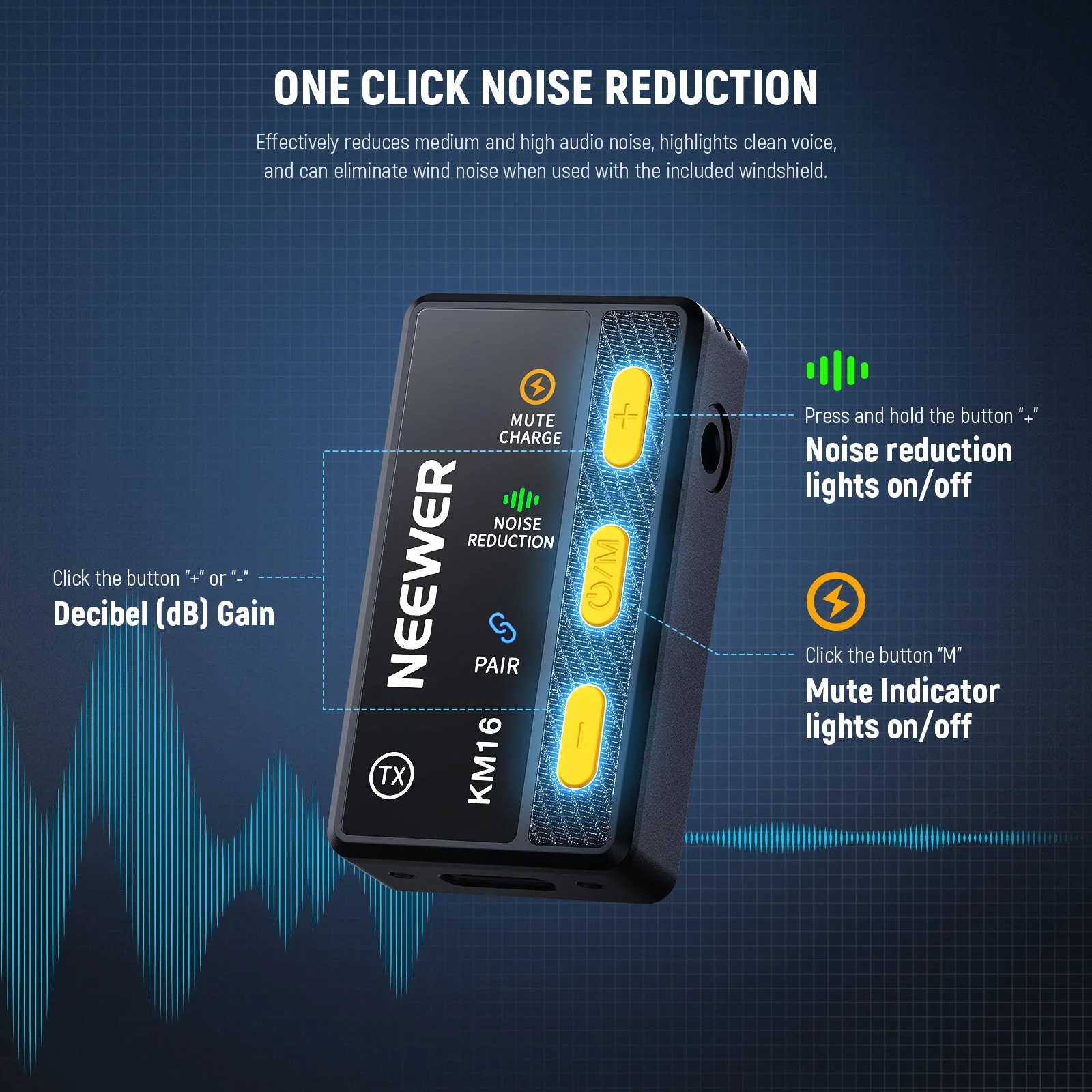 NEEWER KM16 Wireless Lavalier Microphone For Type C Phone - Image 4