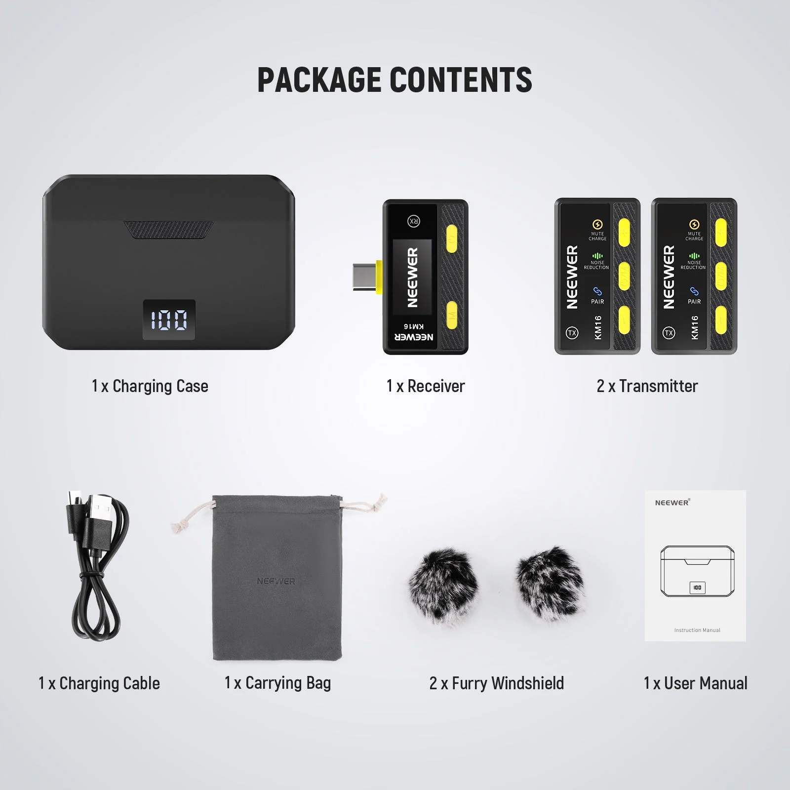 NEEWER KM16 Wireless Lavalier Microphone For Type C Phone - Image 9