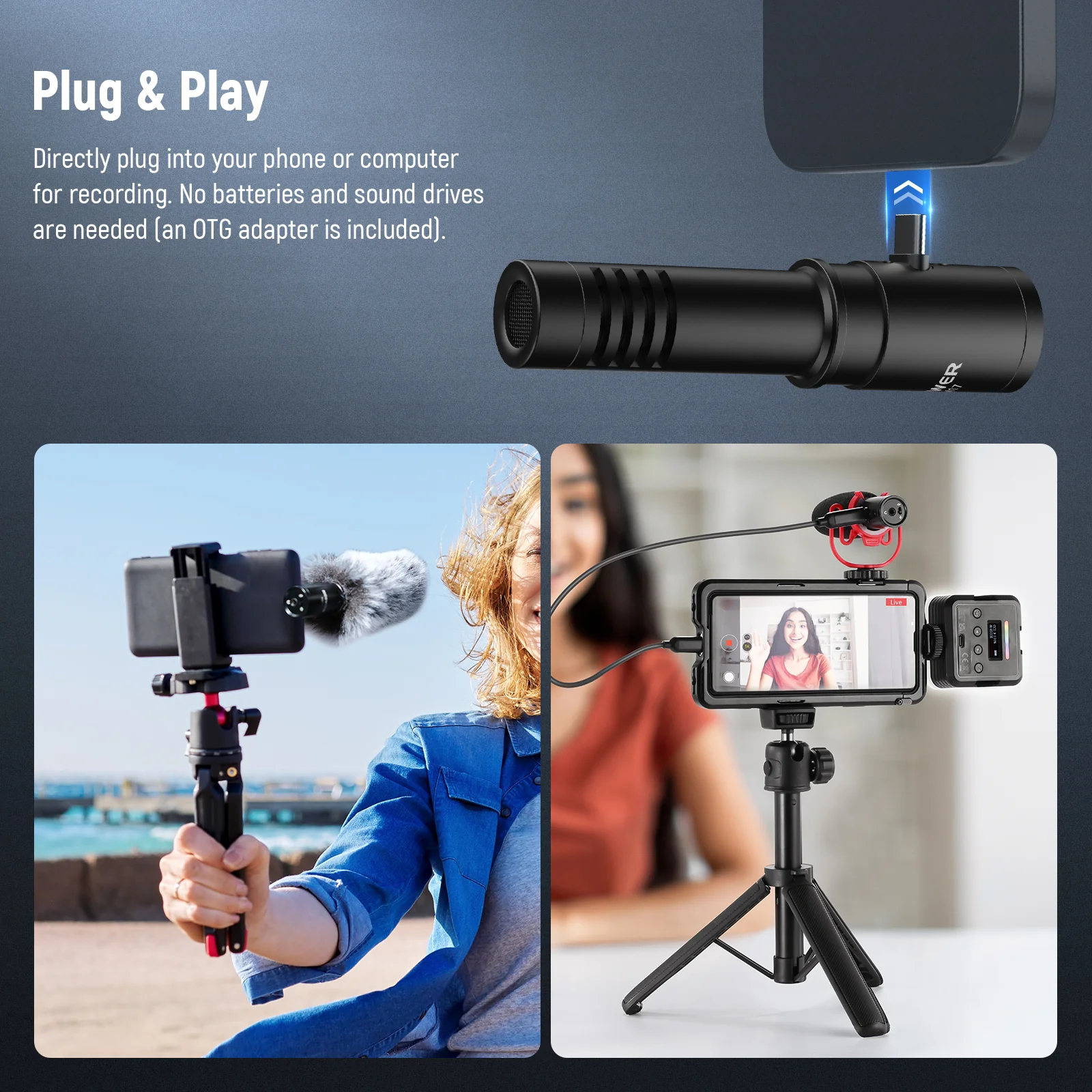 NEEWER KM17 Plug & Play USB C Microphone with Noise Cancelling - Image 5