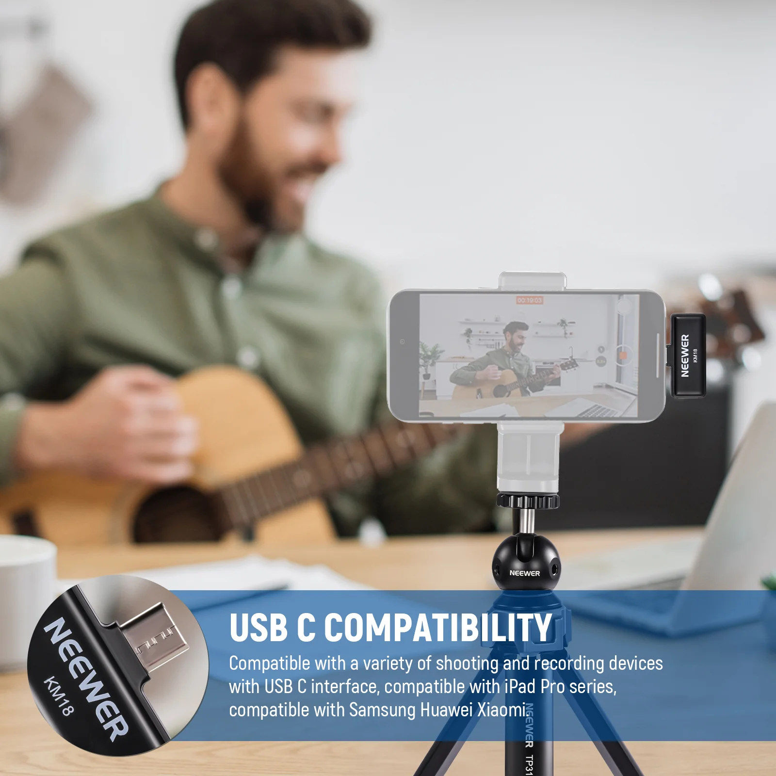 NEEWER KM18 Wireless Button Lavalier Microphone Kit - Image 4