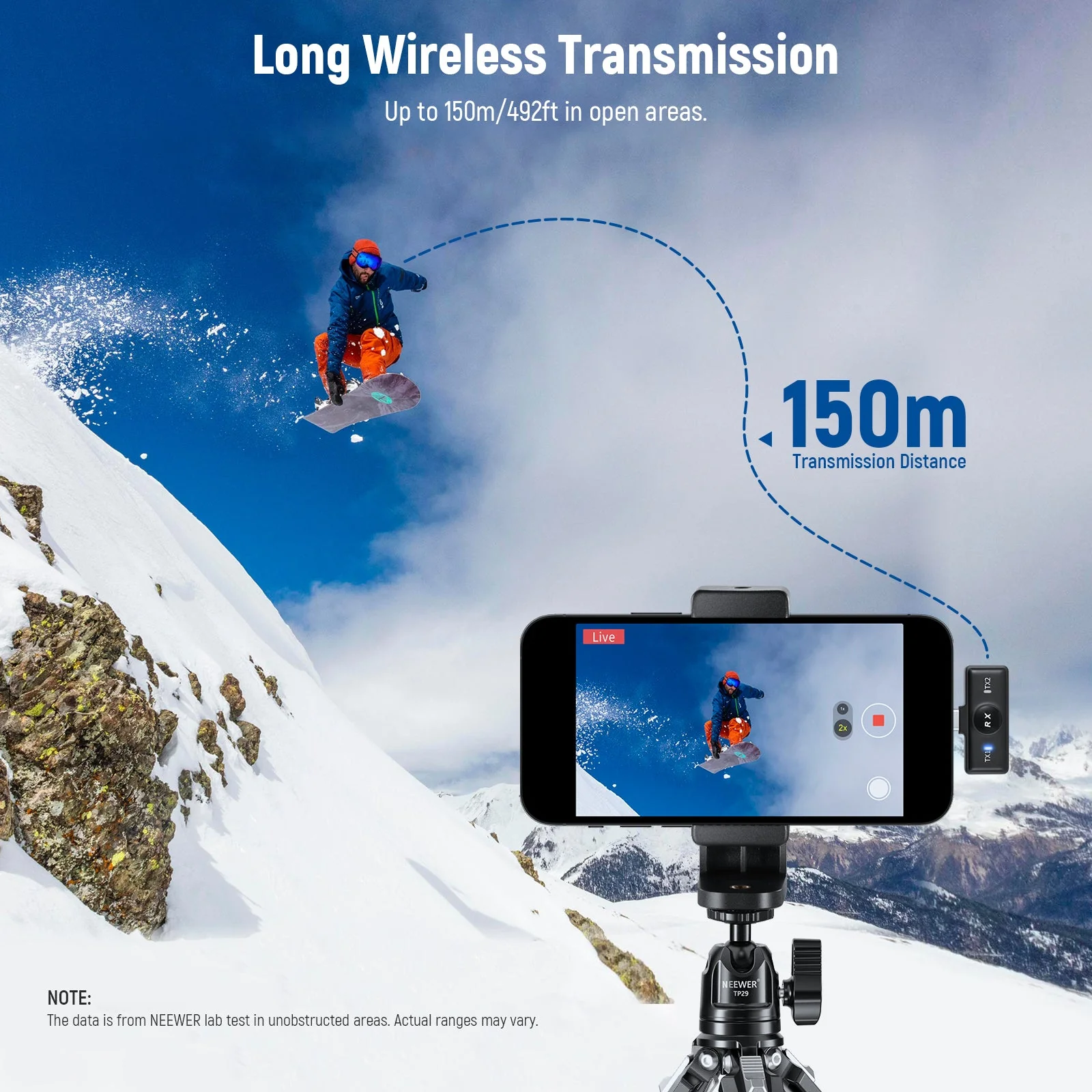 NEEWER KM18 Wireless Lavalier Microphone for iPhone/USB C - Image 6