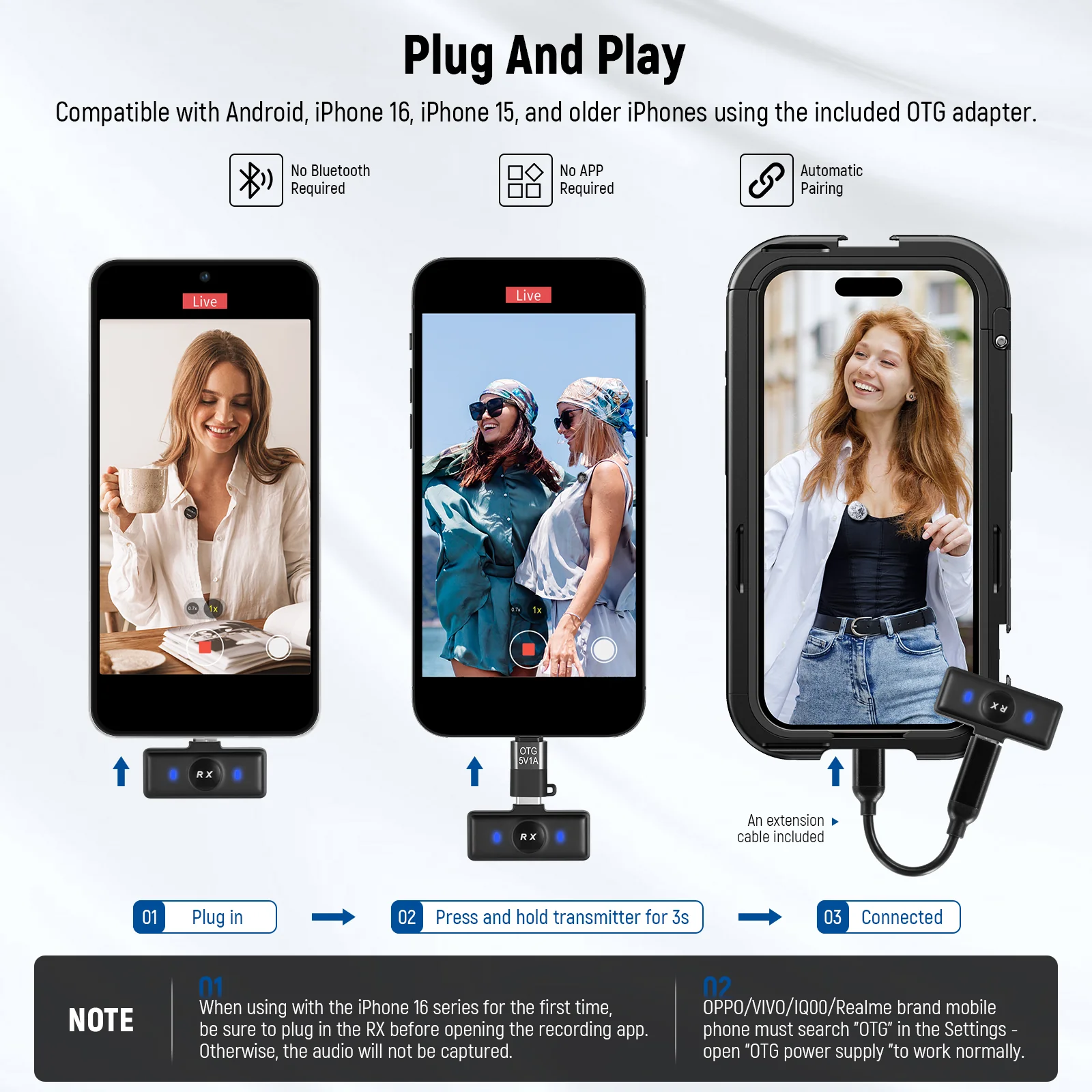 NEEWER KM18 Wireless Lavalier Lapel Microphone For iPhone/Android/PC - Image 4