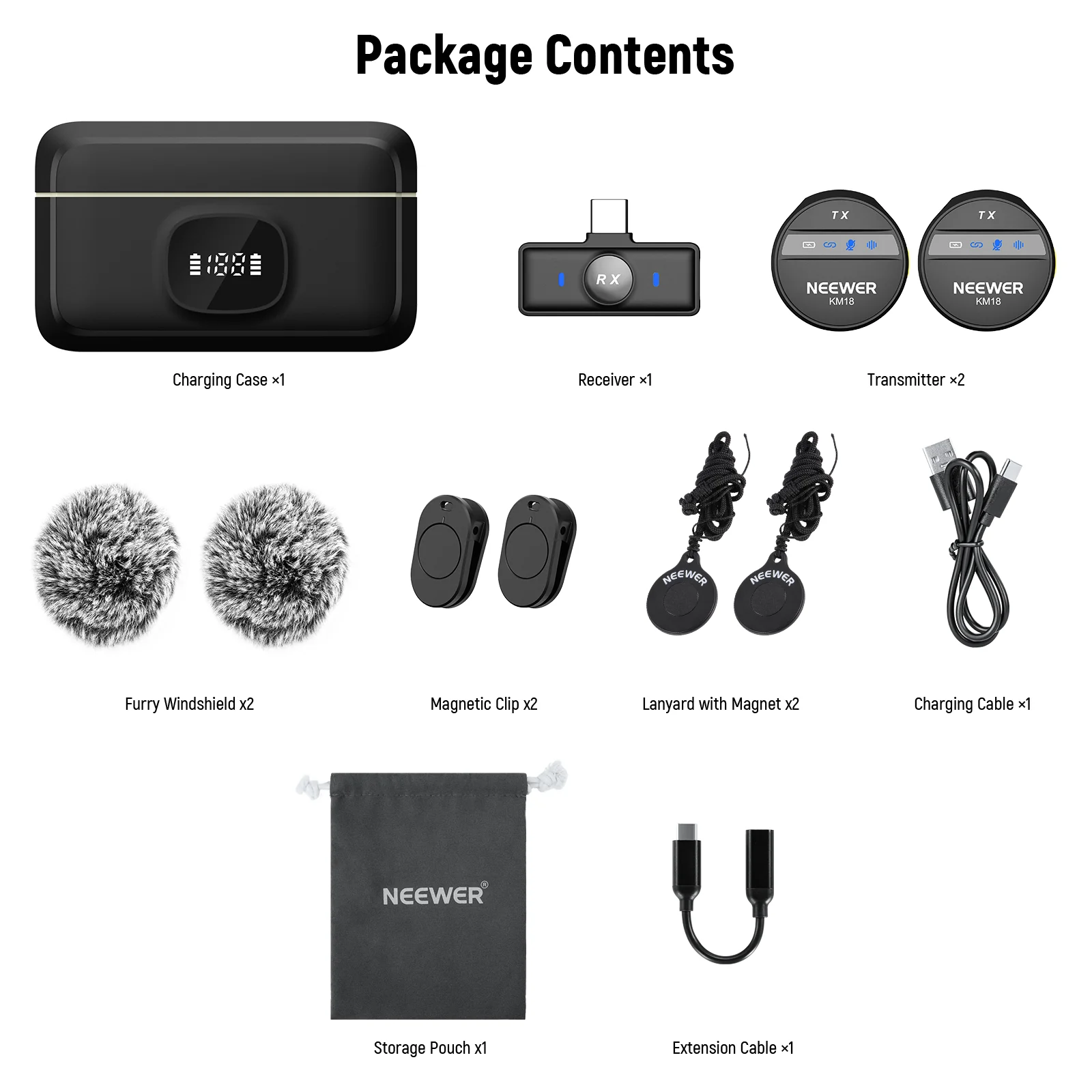 NEEWER KM18 Wireless Lavalier Lapel Microphone For iPhone/Android/PC - Image 9