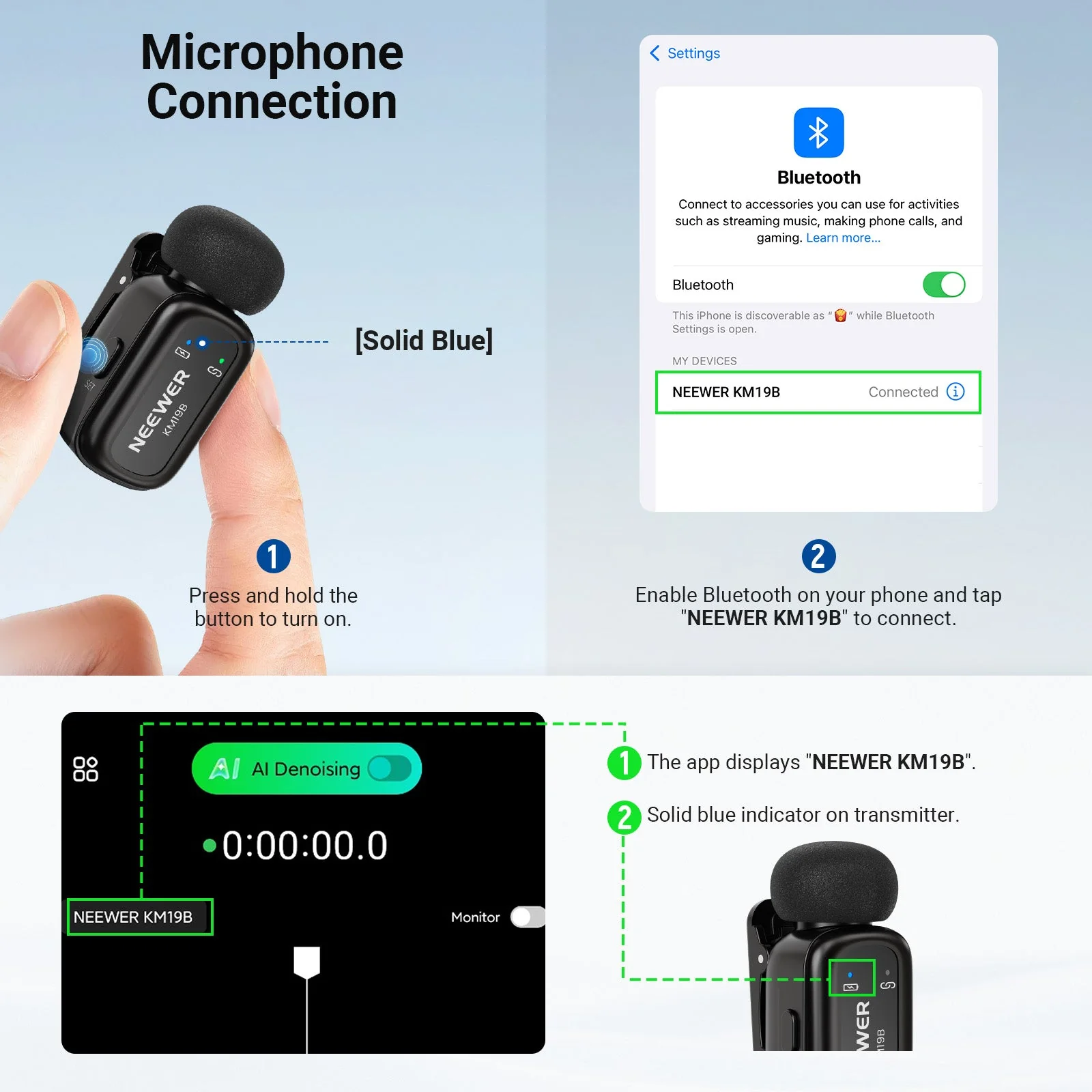 NEEWER KM19/KM19B Mini Wireless Lavalier Microphone - Image 11