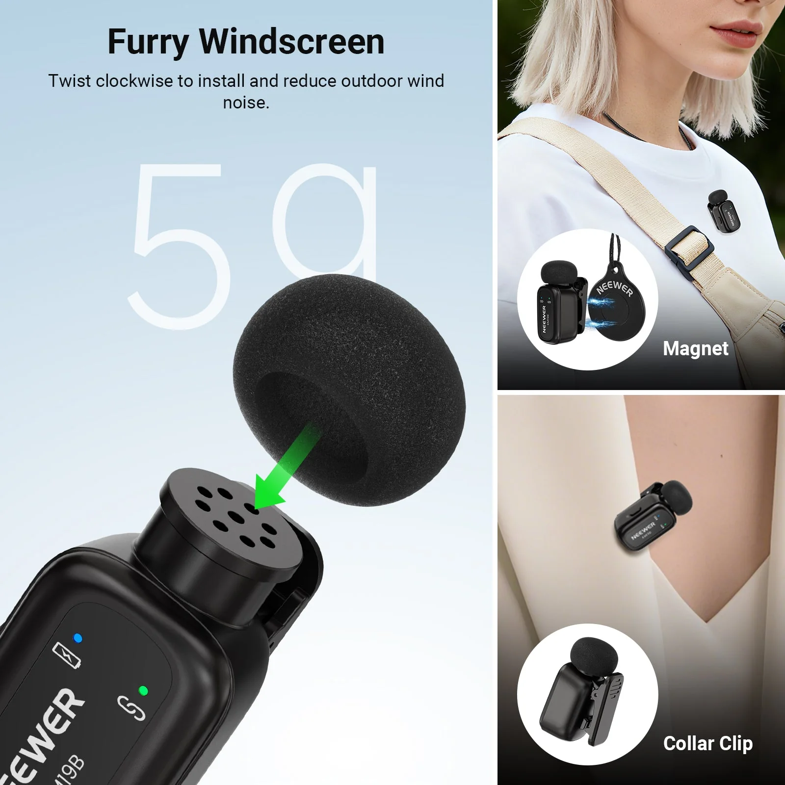 NEEWER KM19/KM19B Mini Wireless Lavalier Microphone - Image 18