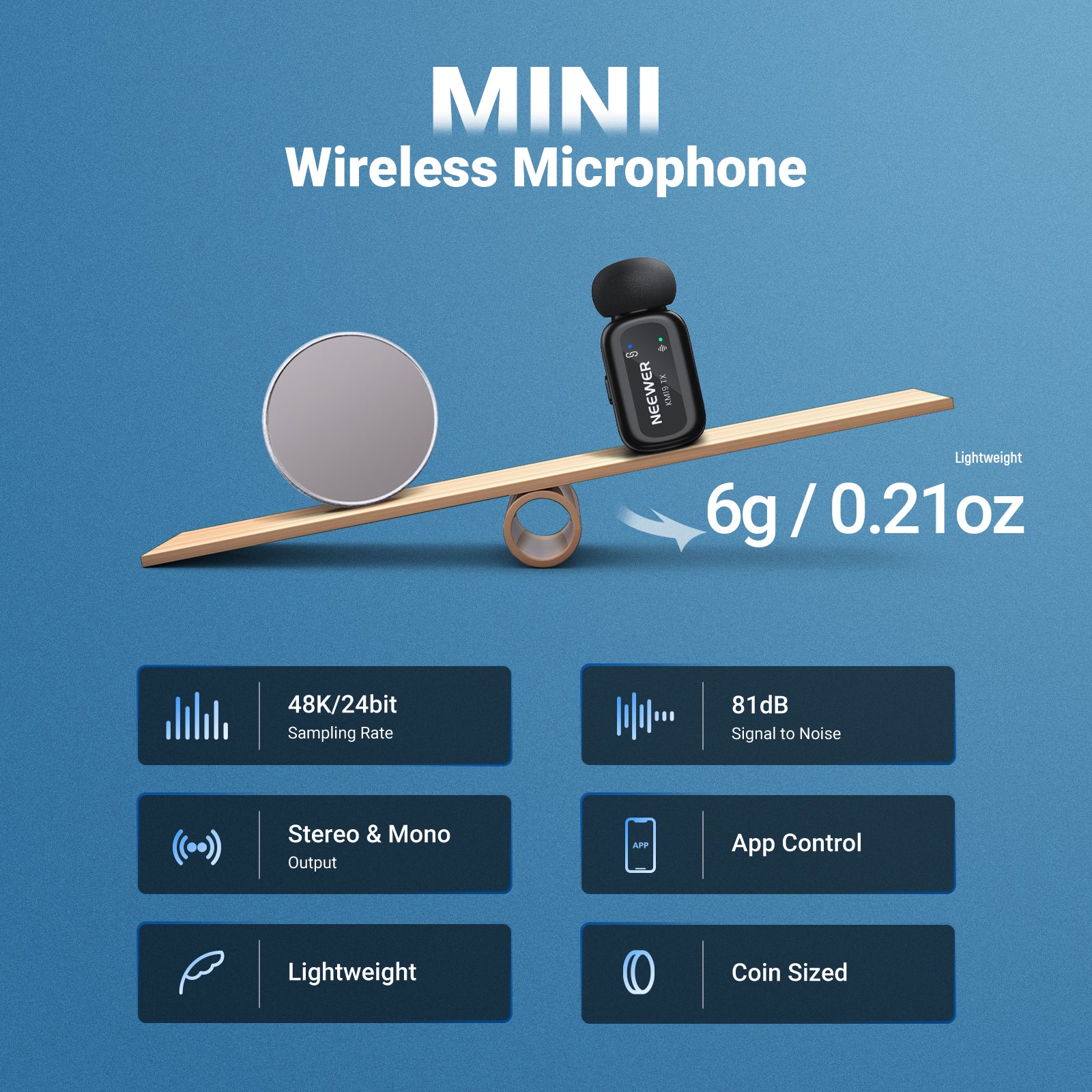 NEEWER KM19/KM19B Mini Wireless Lavalier Microphone - Image 2