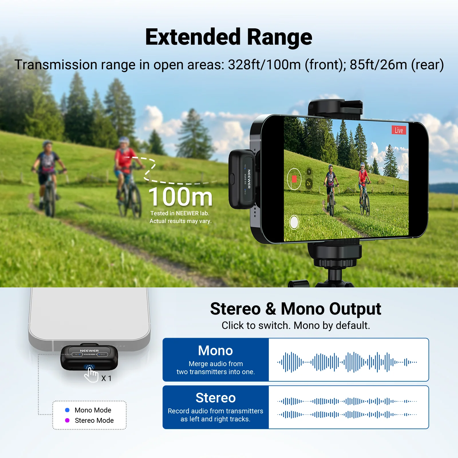 NEEWER KM19/KM19B Mini Wireless Lavalier Microphone - Image 4