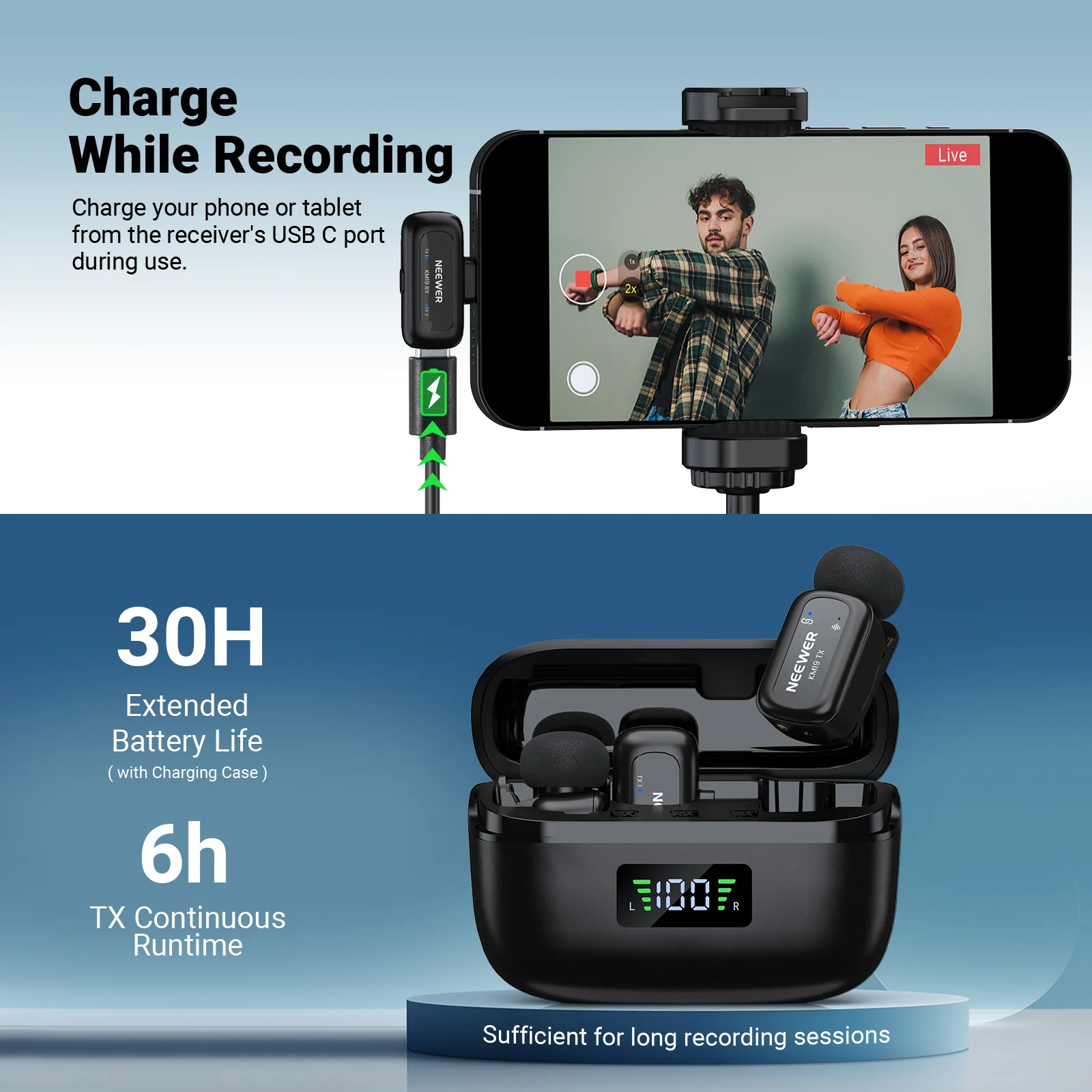 NEEWER KM19/KM19B Mini Wireless Lavalier Microphone - Image 7