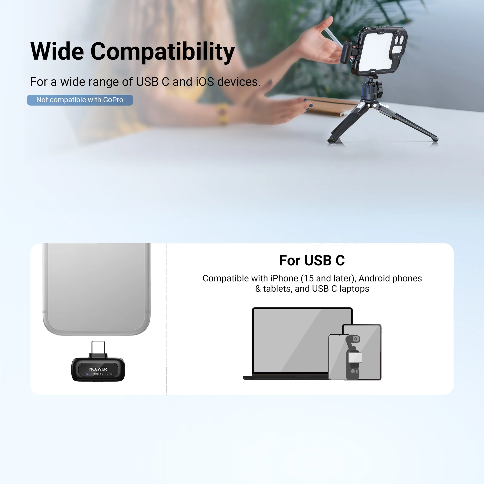 NEEWER KM19/KM19B Mini Wireless Lavalier Microphone - Image 8