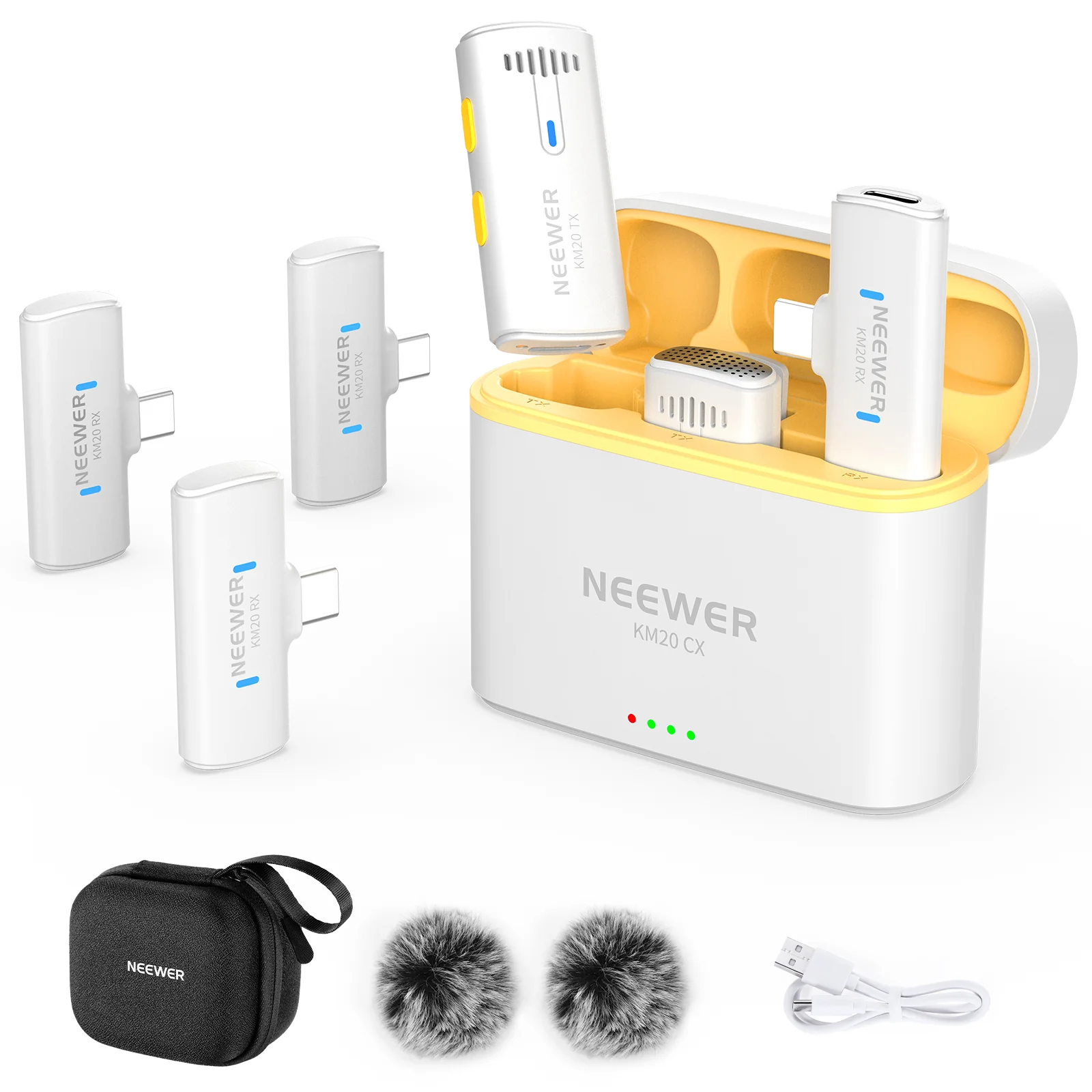 NEEWER KM20 2 TX & 4 RX Wireless Lavalier Microphone System Set - Image 10