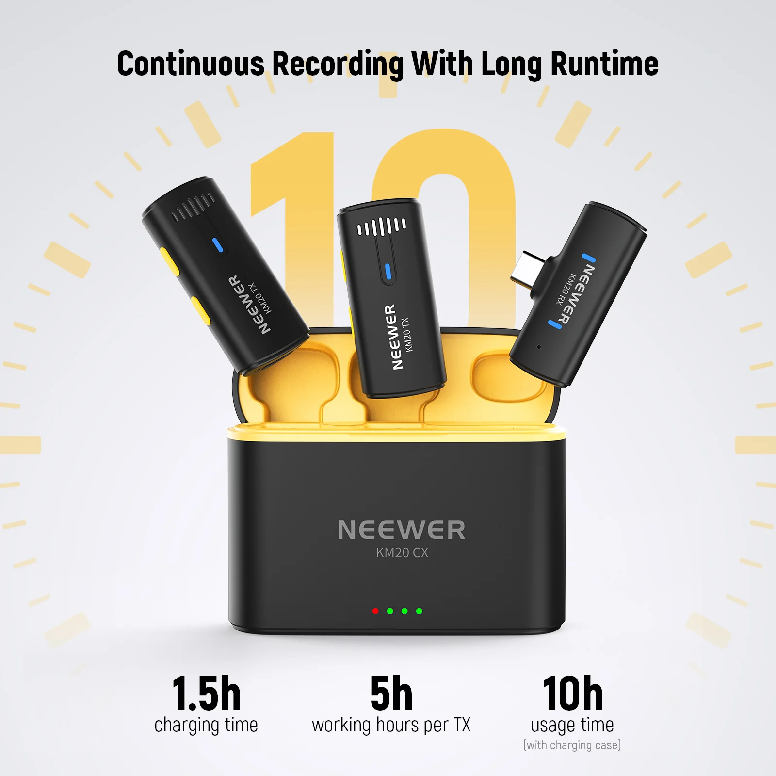 NEEWER KM20 2 TX & 4 RX Wireless Lavalier Microphone System Set - Image 7