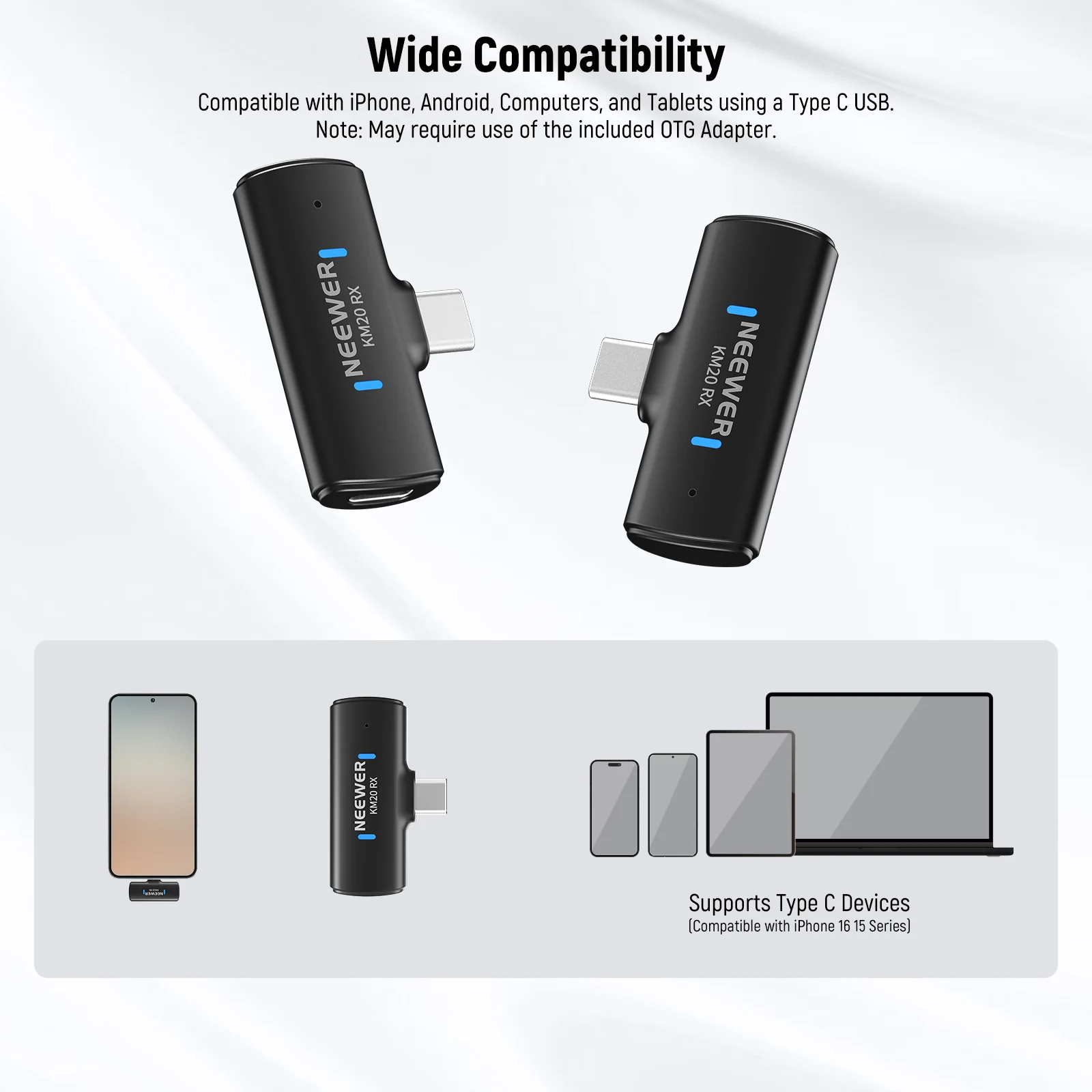 NEEWER KM20 2 TX & 4 RX Wireless Lavalier Microphone System Set - Image 8