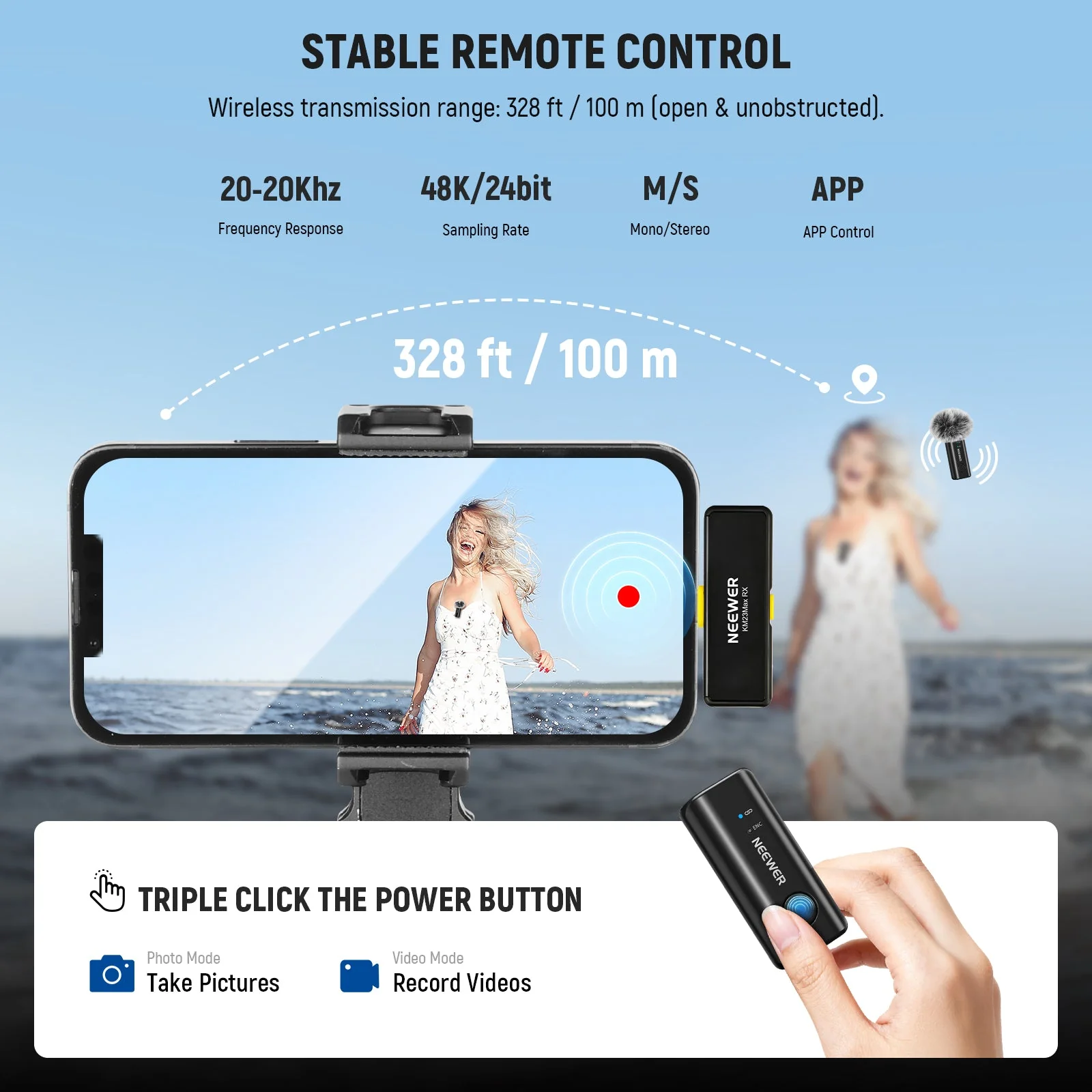 NEEWER KM23 Max Wireless Lavalier Microphone - Image 2