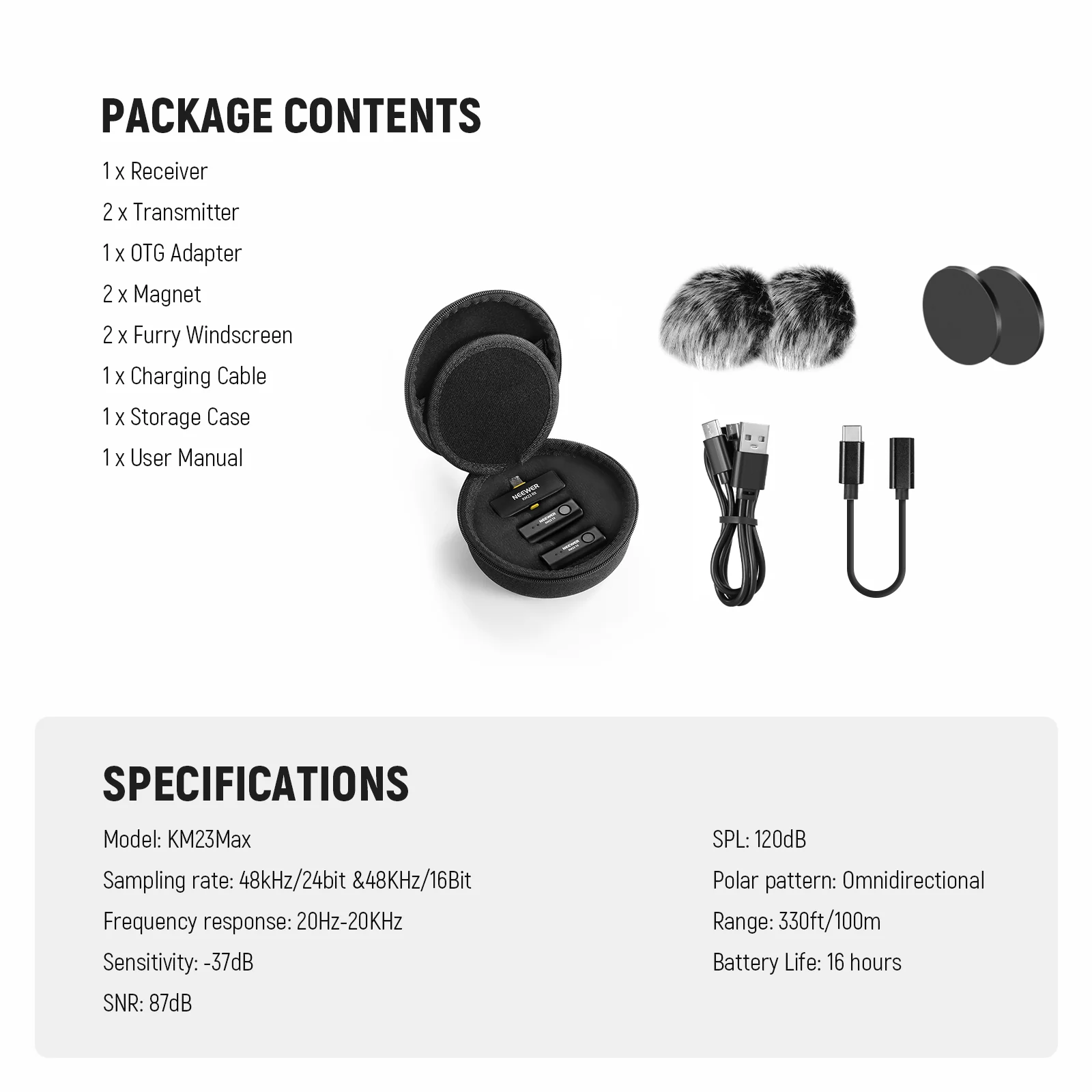 NEEWER KM23 Max Wireless Lavalier Microphone - Image 8