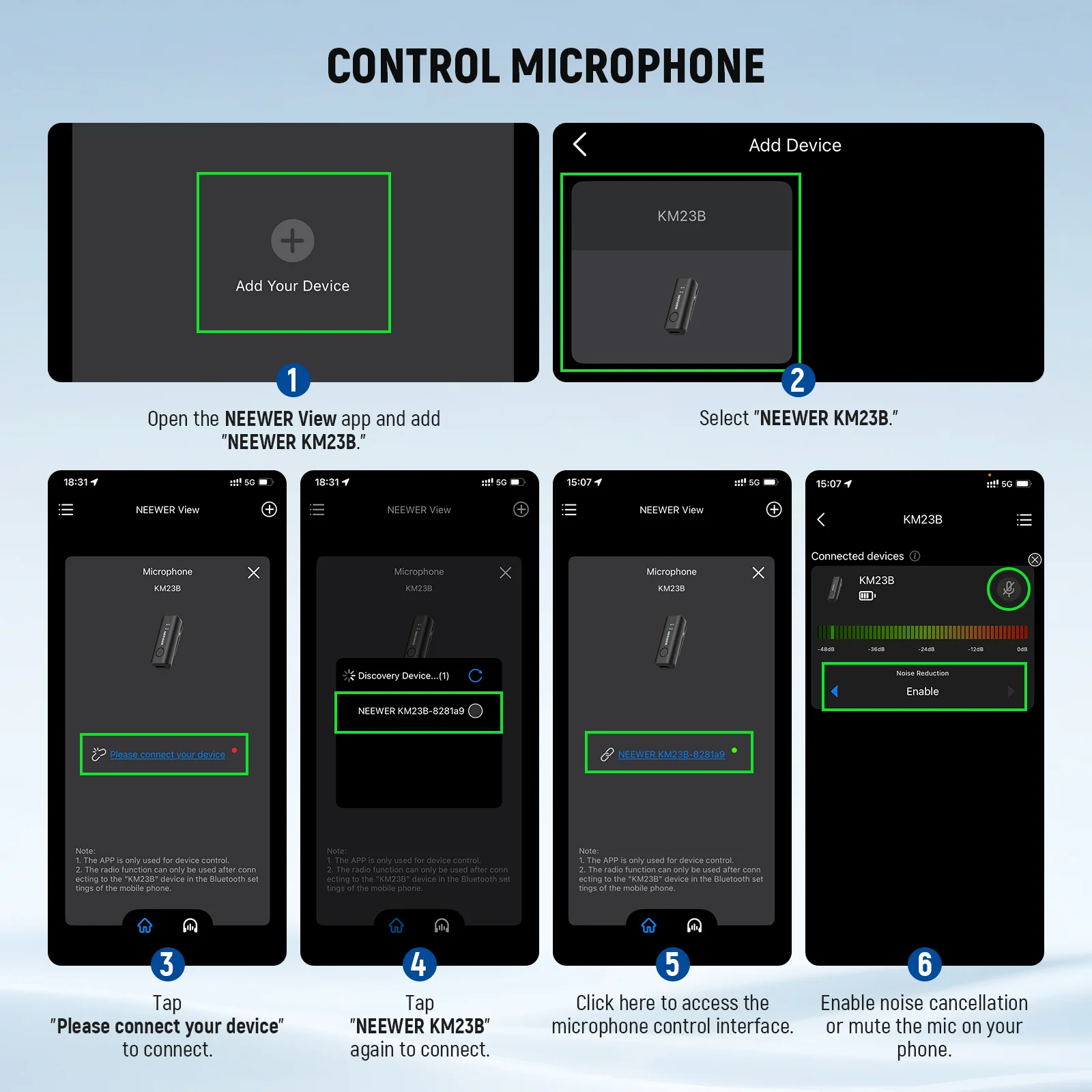 NEEWER KM23B Wireless Microphone Transmitter with App Control - Image 6