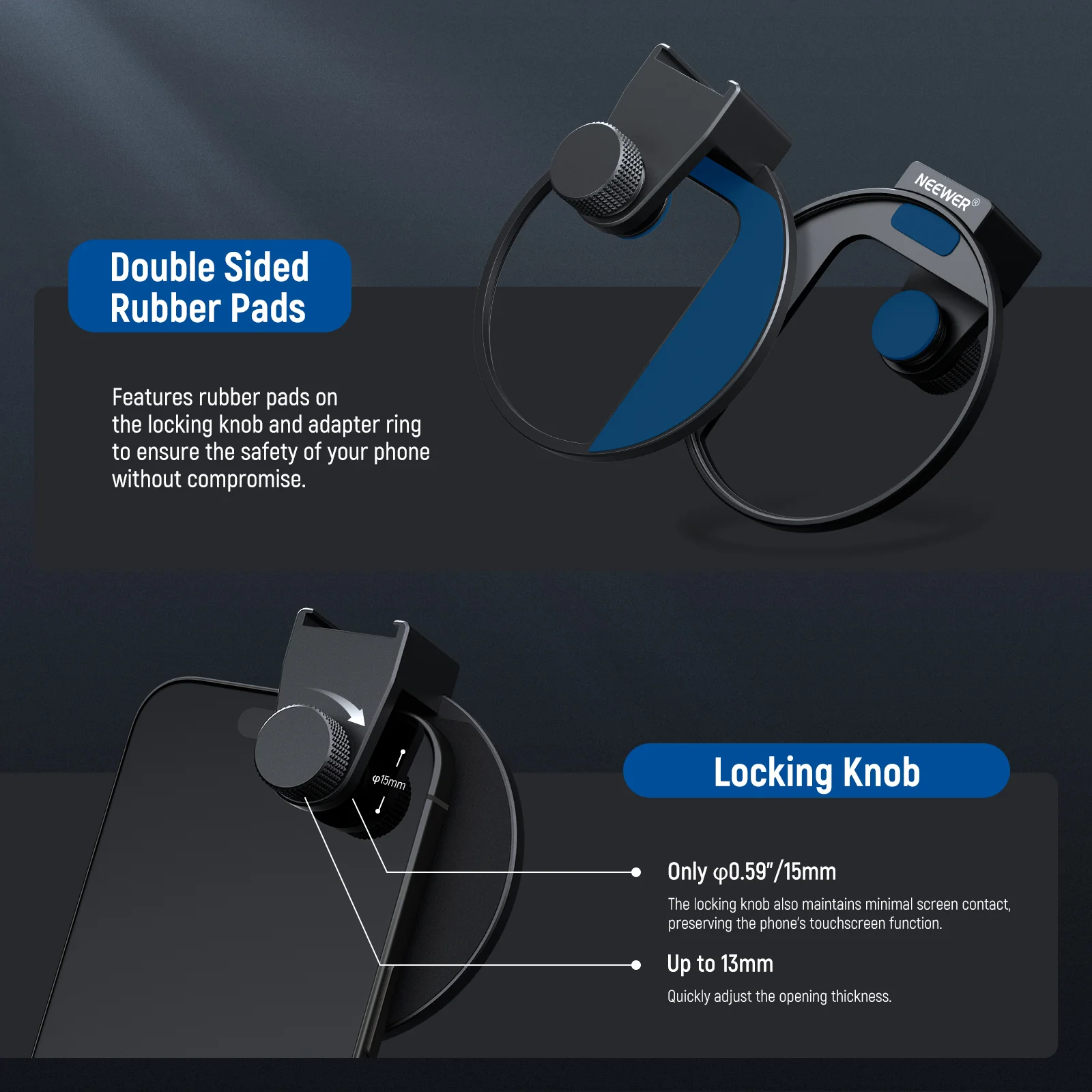 NEEWER LA006 Upgraded 67mm Phone Filter Mount - Image 5