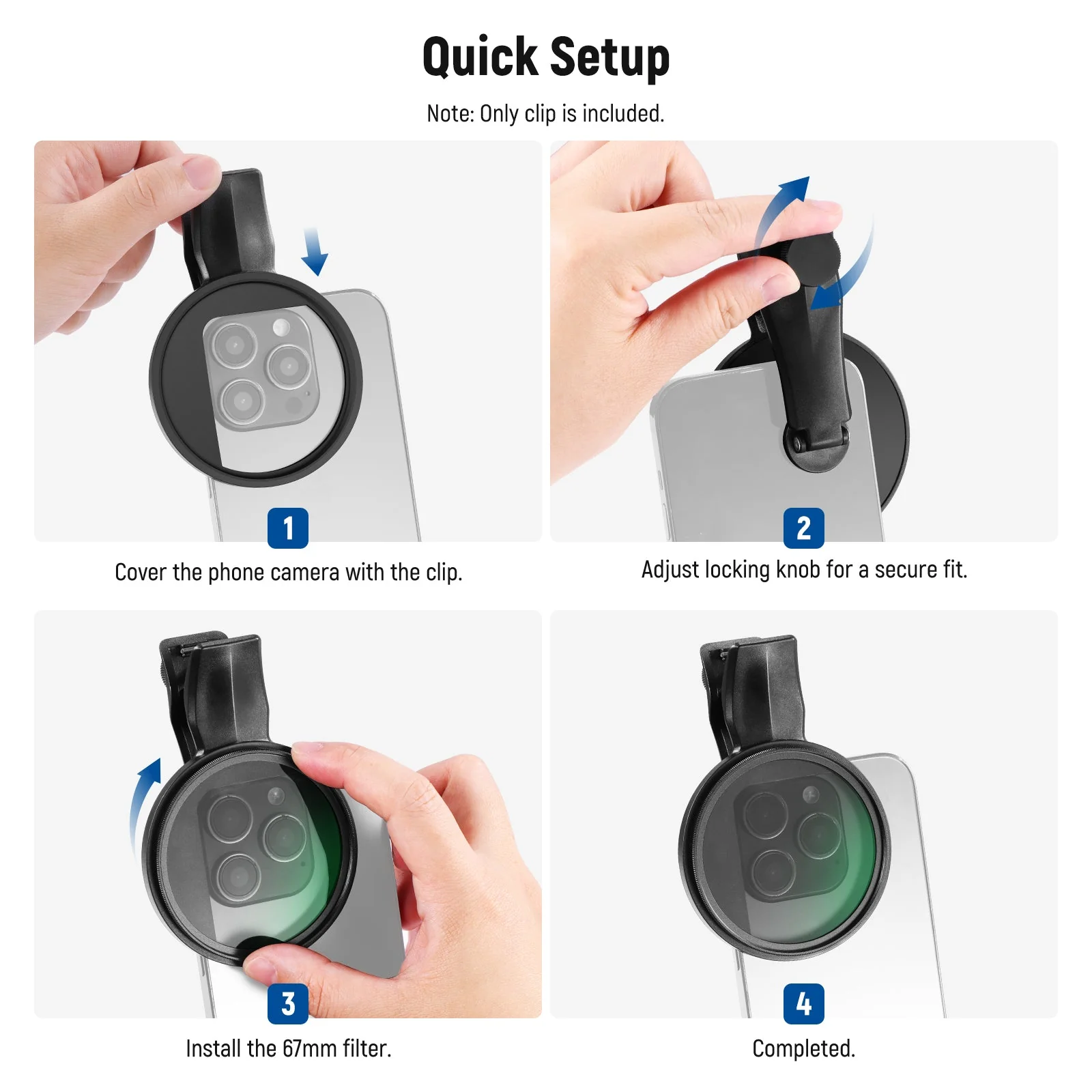 NEEWER LA007/LA008 67mm Phone Filter Clamp For Smartphone - Image 6