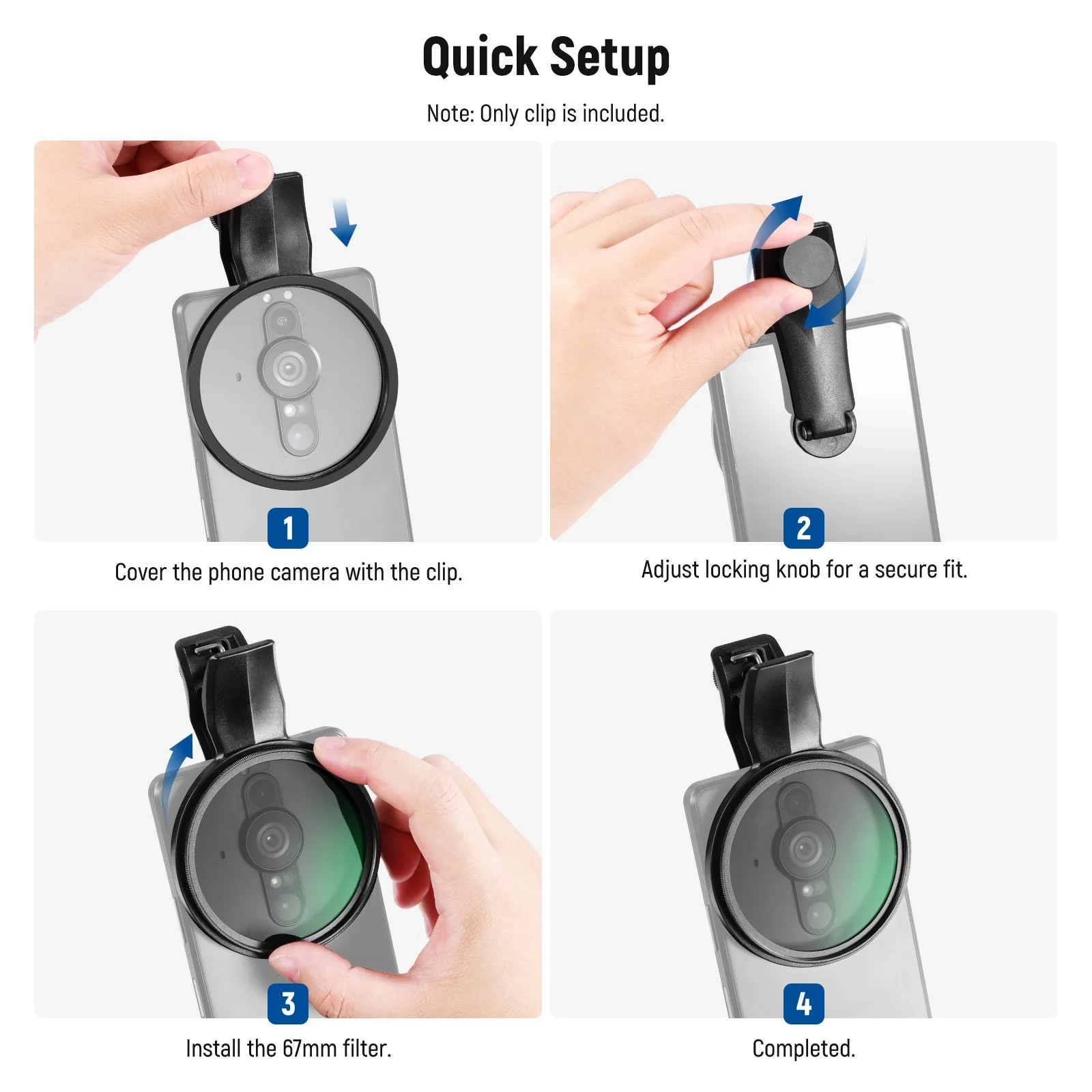 NEEWER LA007/LA008 67mm Phone Filter Clamp For Smartphone - Image 9