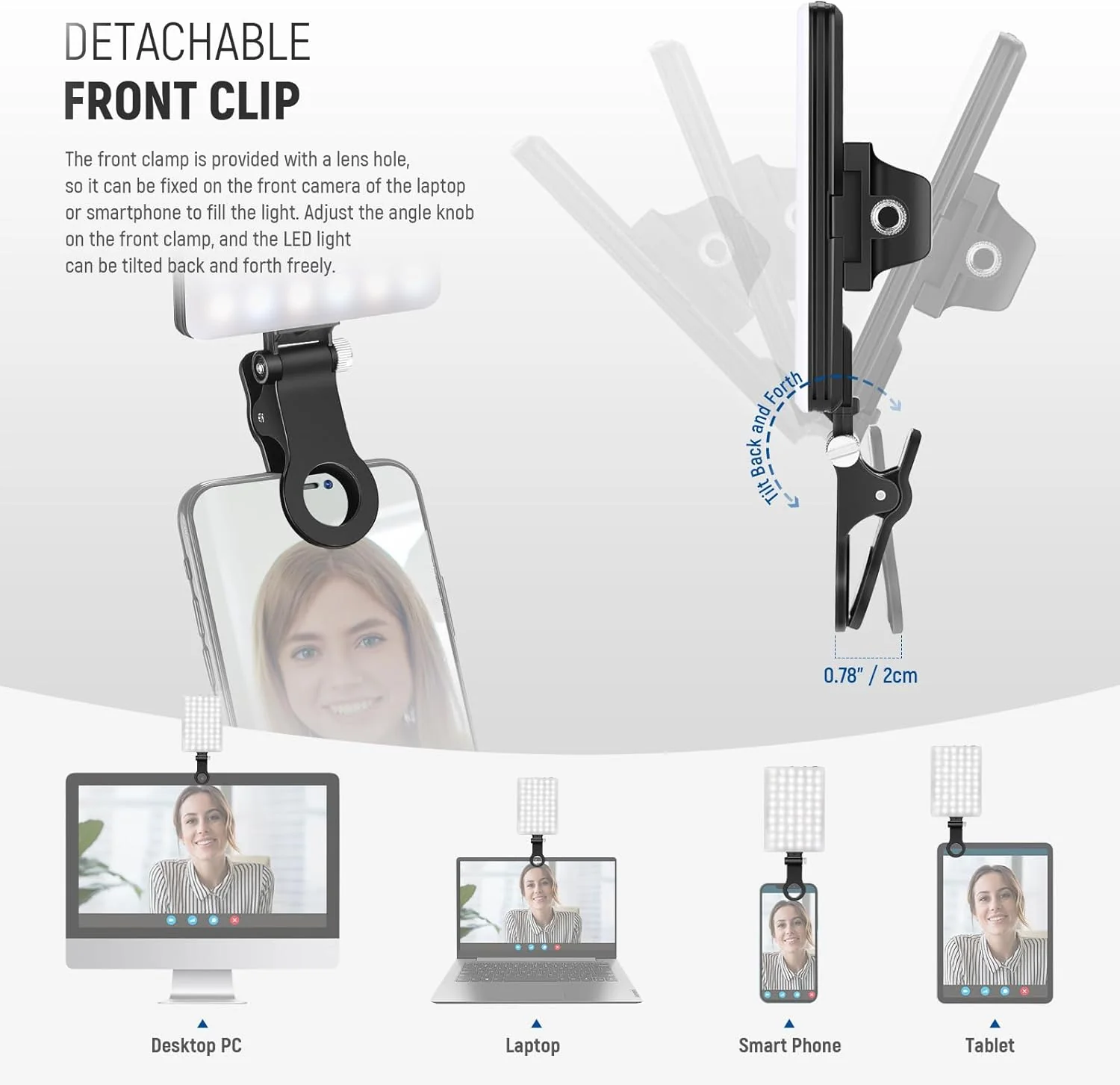 NEEWER BASICS NL-60AI LED Selfie Video Conference Light with Phone Clip - Image 14