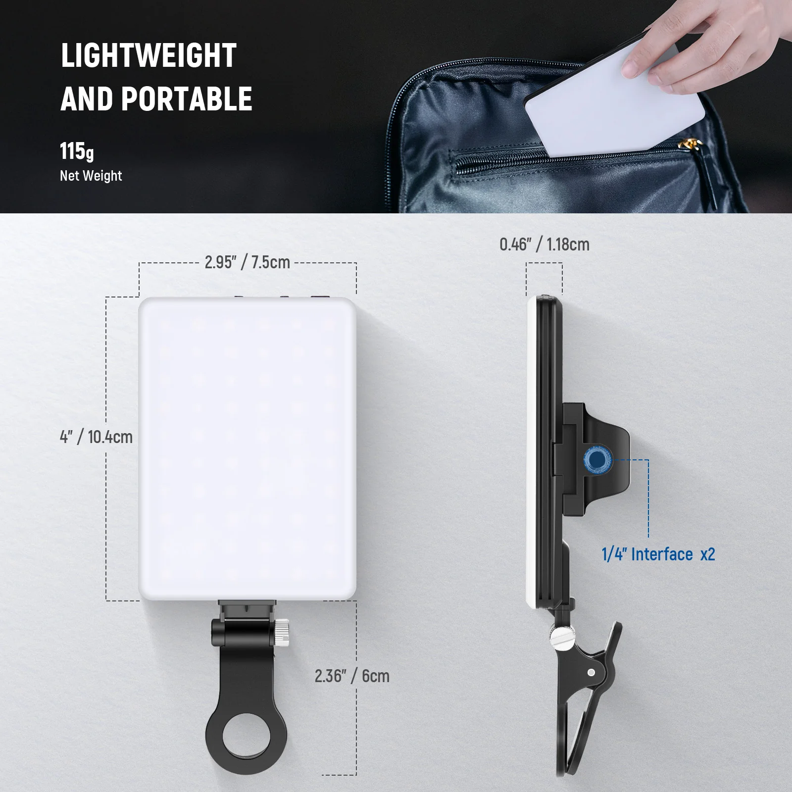 NEEWER BASICS NL-60AI LED Selfie Video Conference Light with Phone Clip - Image 8