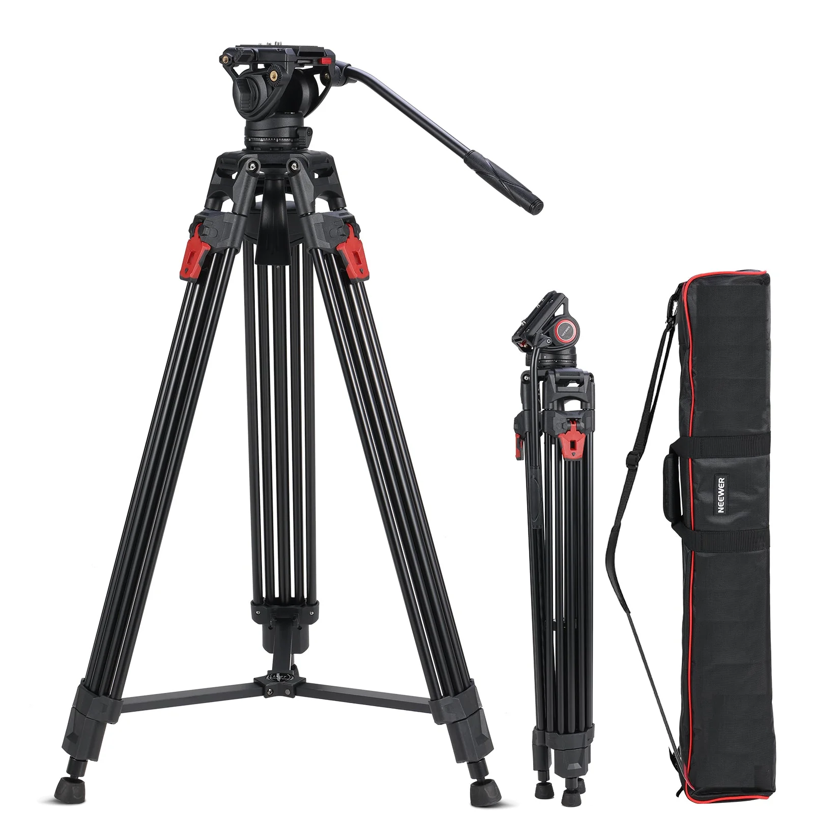 NEEWER LL27 76" Aluminum Video Camera Tripod with One Step Quick Lock