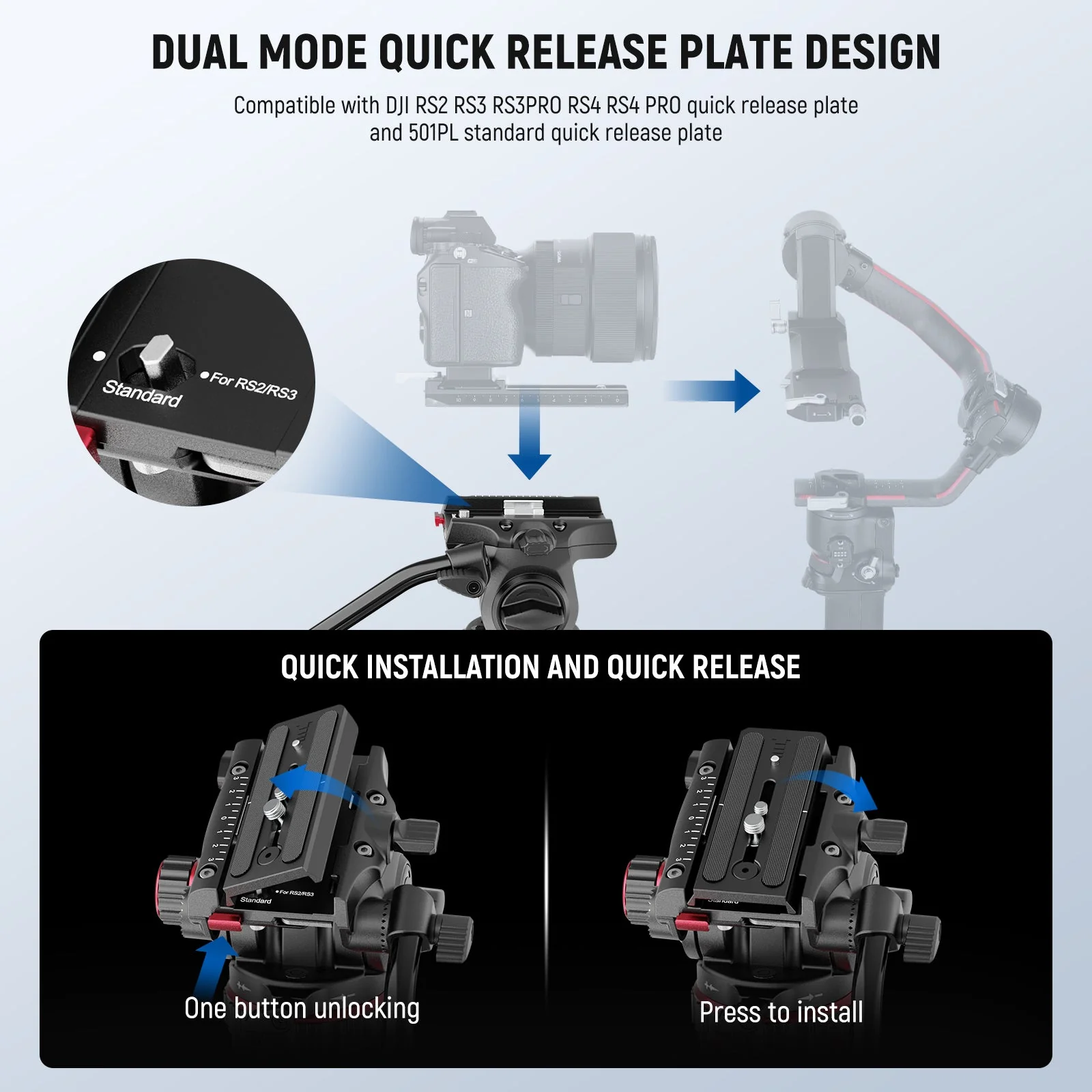 NEEWER LL37 78" Carbon Fiber Video Tripod with Adjustable Damping/Quick Lock - Image 5