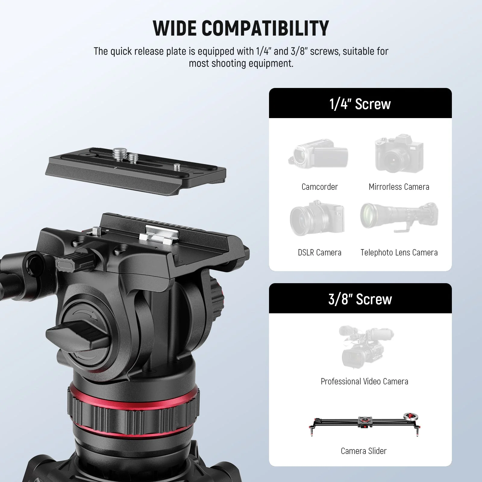 NEEWER LL37 78" Carbon Fiber Video Tripod with Adjustable Damping/Quick Lock - Image 6