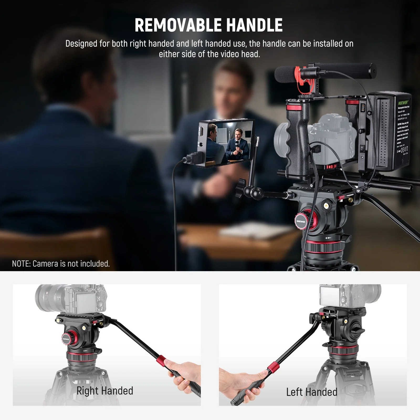 NEEWER LL37 78" Carbon Fiber Video Tripod with Adjustable Damping/Quick Lock - Image 7