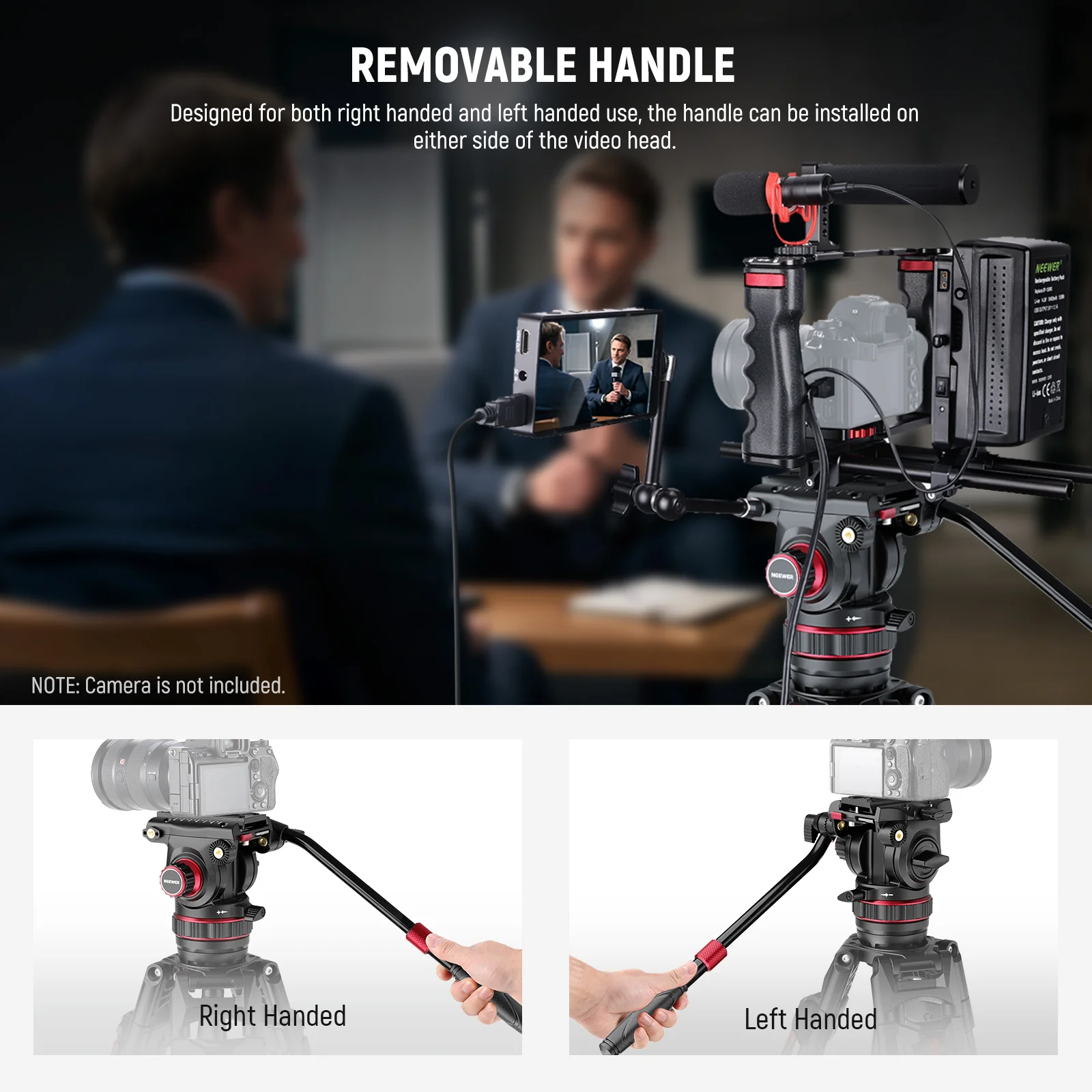 NEEWER LL37 78" Carbon Fiber Video Tripod with Cleaning Cloth - Image 5