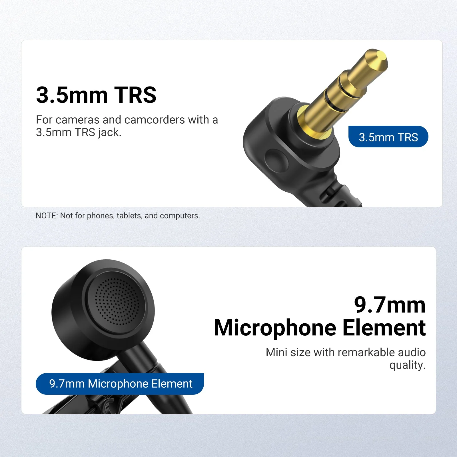 NEEWER LM10 2 Pack 3.5mm TRS ø9.7mm Lavalier Microphone - Image 4