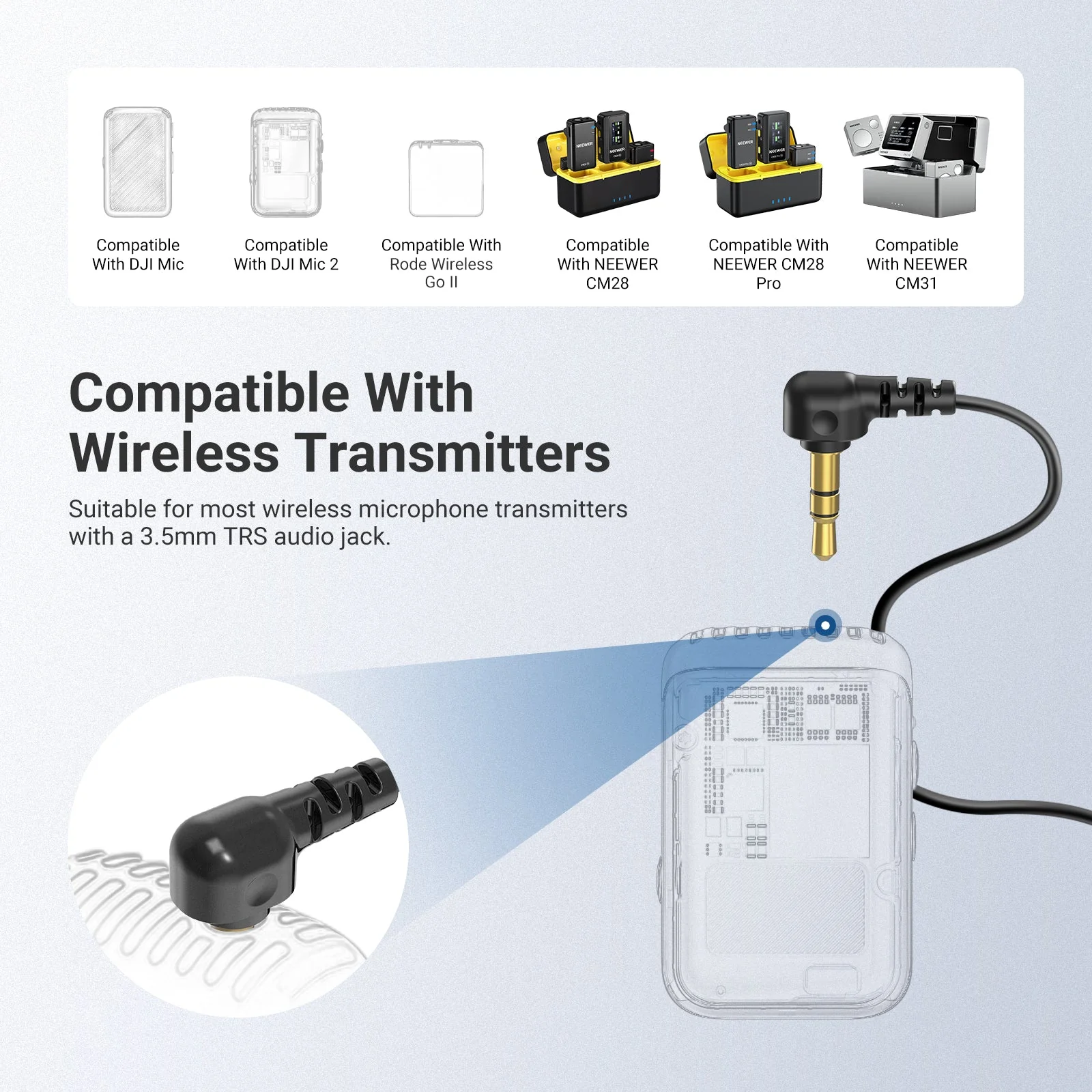 NEEWER LM10 2 Pack 3.5mm TRS ø9.7mm Lavalier Microphone - Image 5