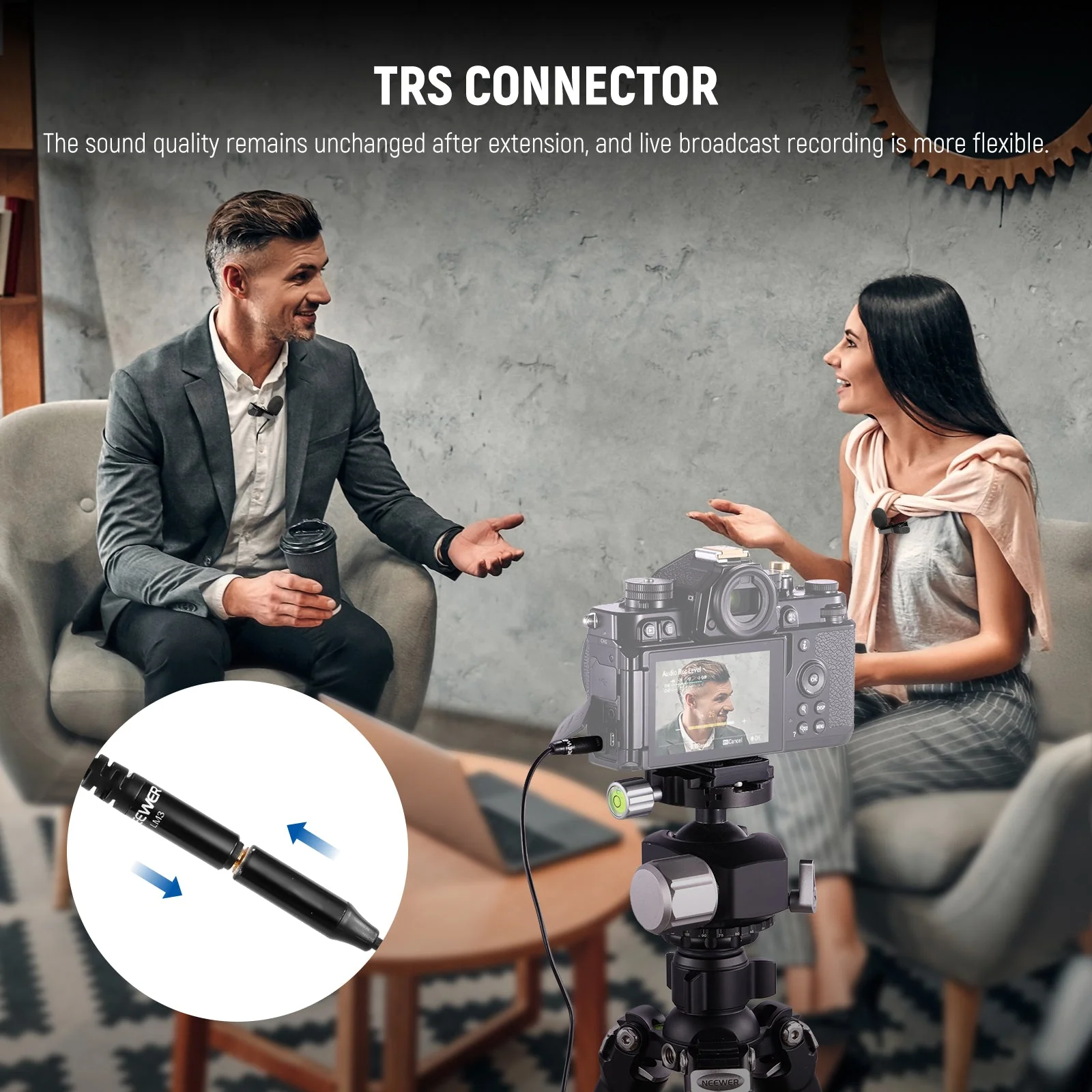 NEEWER LM3 Wired Dual Lavalier Microphones with 13ft 3.5mm TRS Extension Cable - Image 8