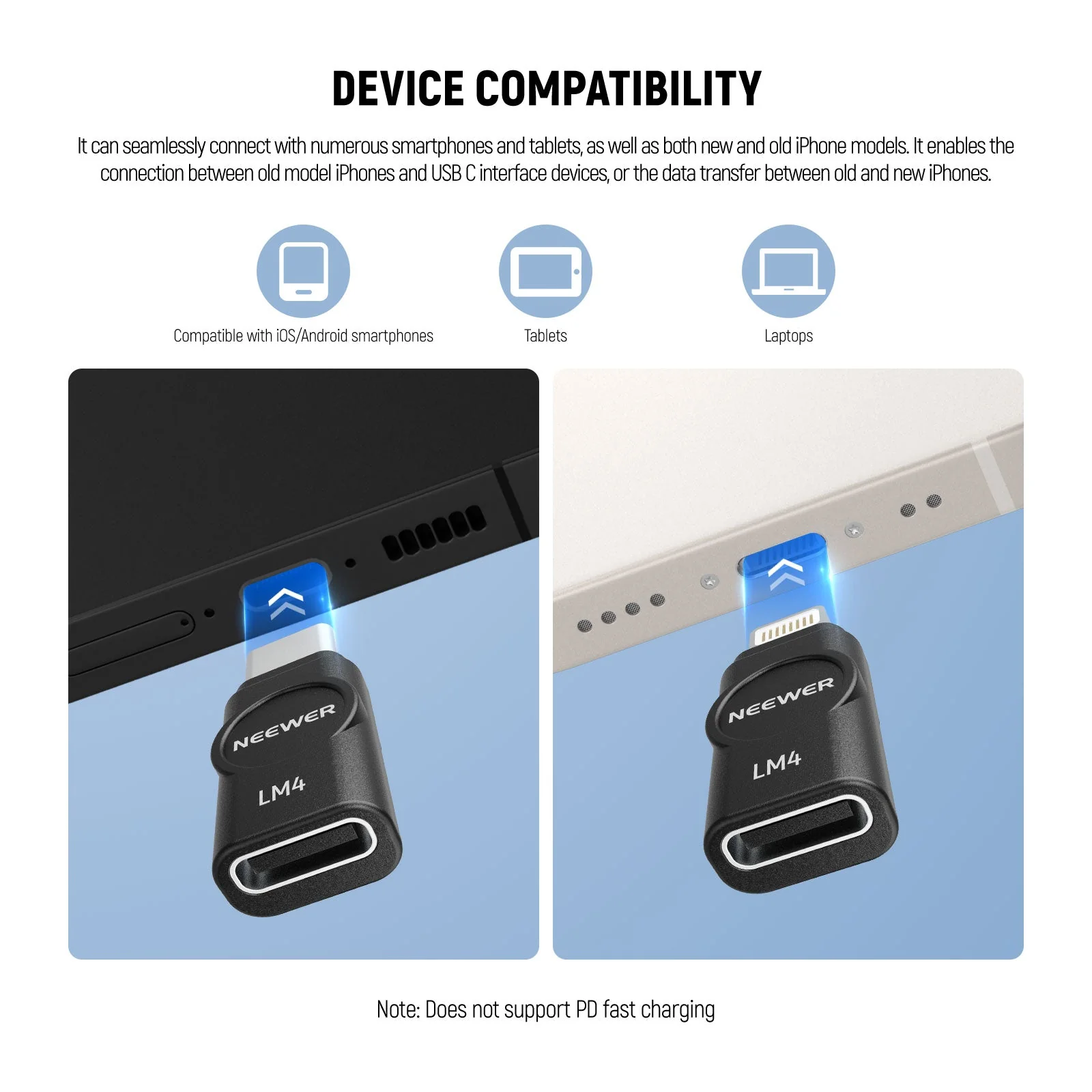 NEEWER LM4 USB C to C & USB C to iOS OTG Adapters Set - Image 2