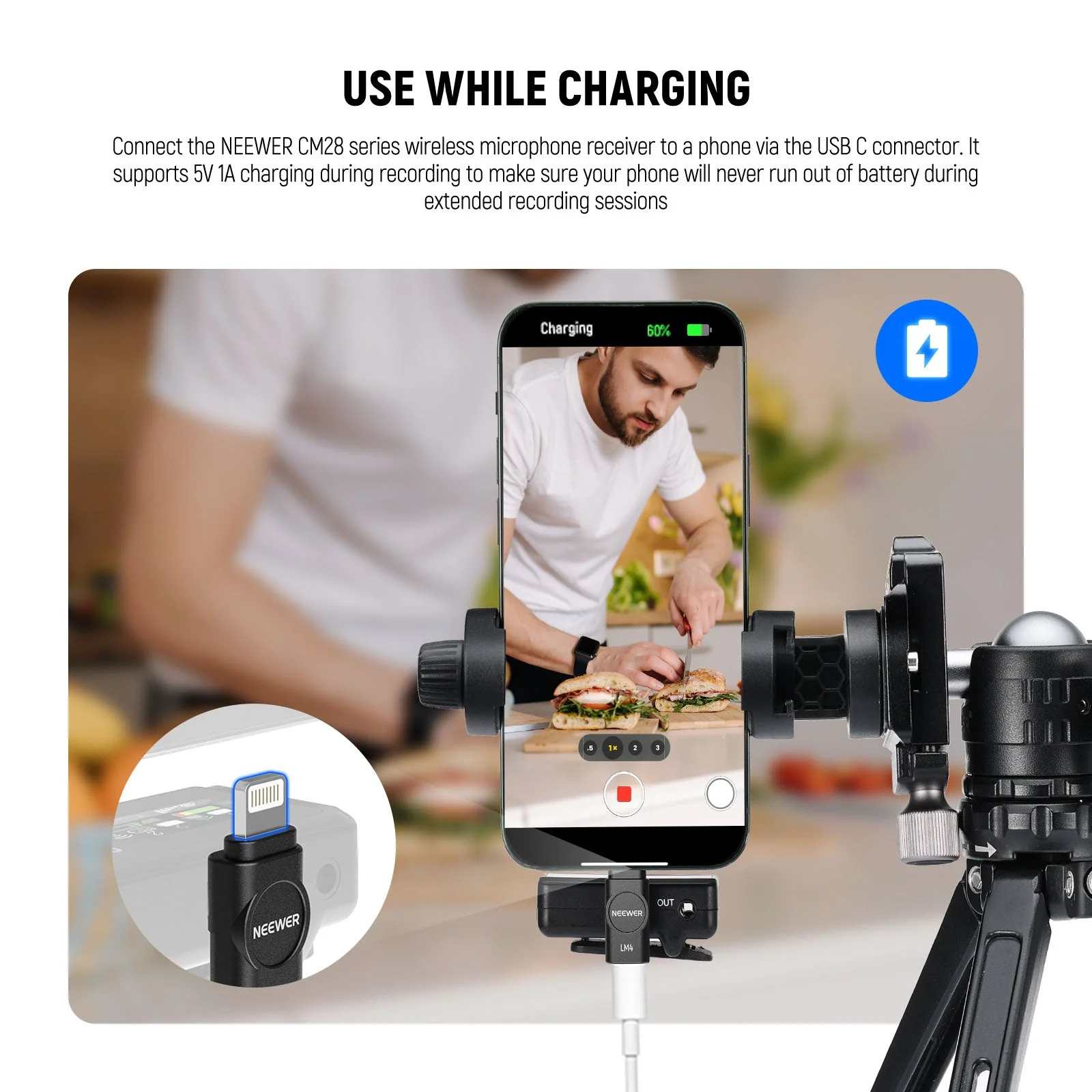 NEEWER LM4 USB C to C & USB C to iOS OTG Adapters Set - Image 4