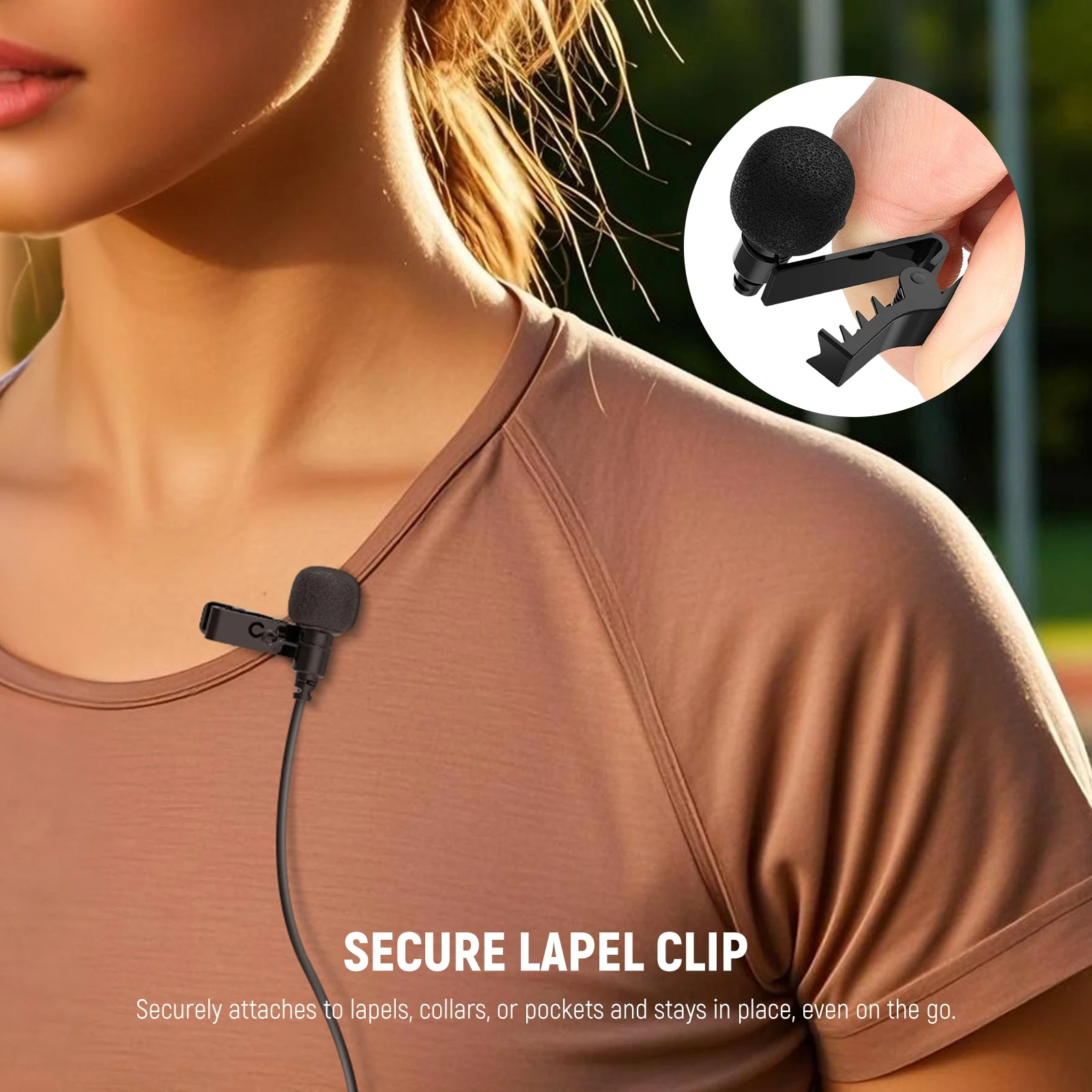 NEEWER LM5 2 Pack 6.6ft/2m 3.5mm TRS Mini Clip On Wired Lavalier Microphone - Image 7