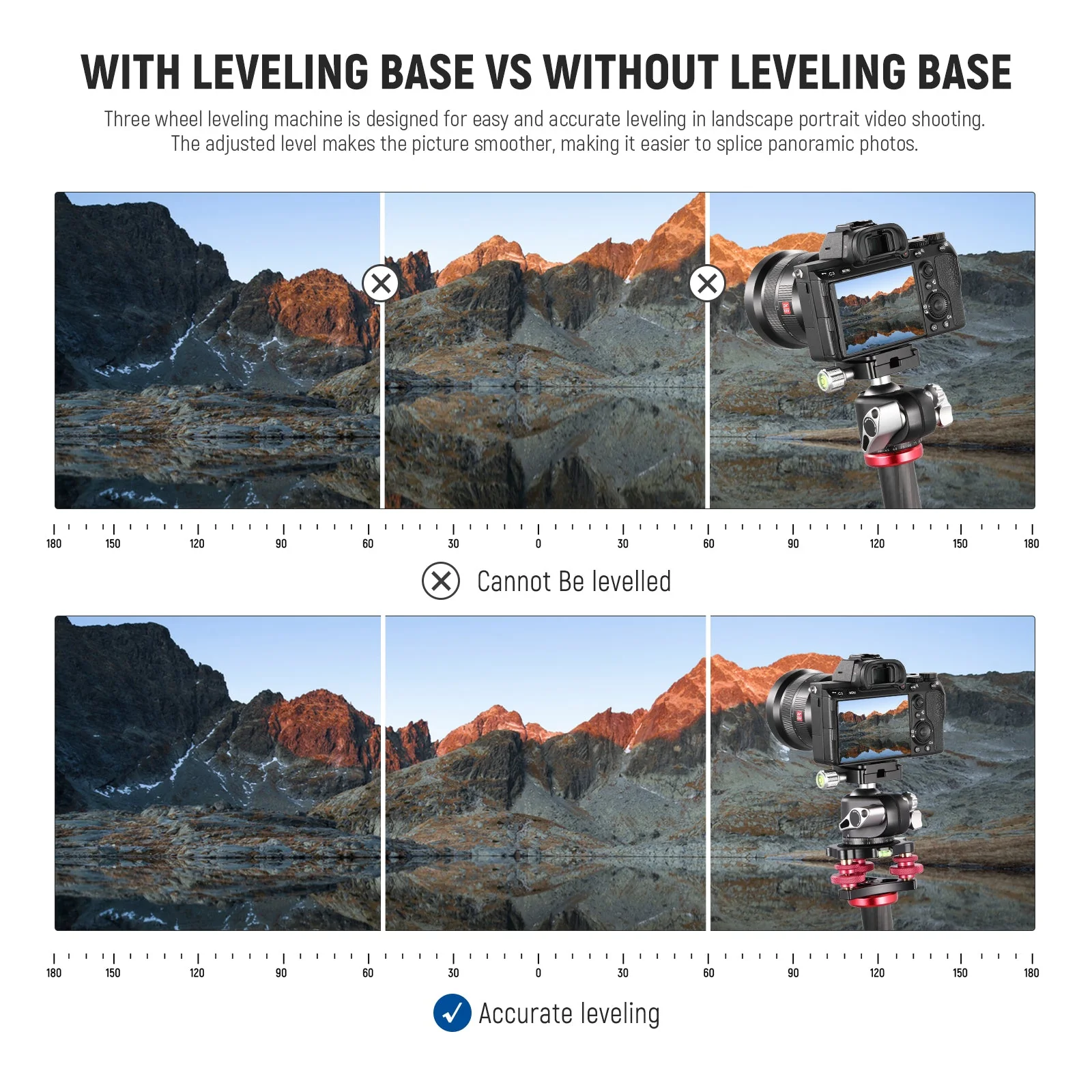 NEEWER LP64 Tripod Head Leveling Base Camera Leveler - Image 3